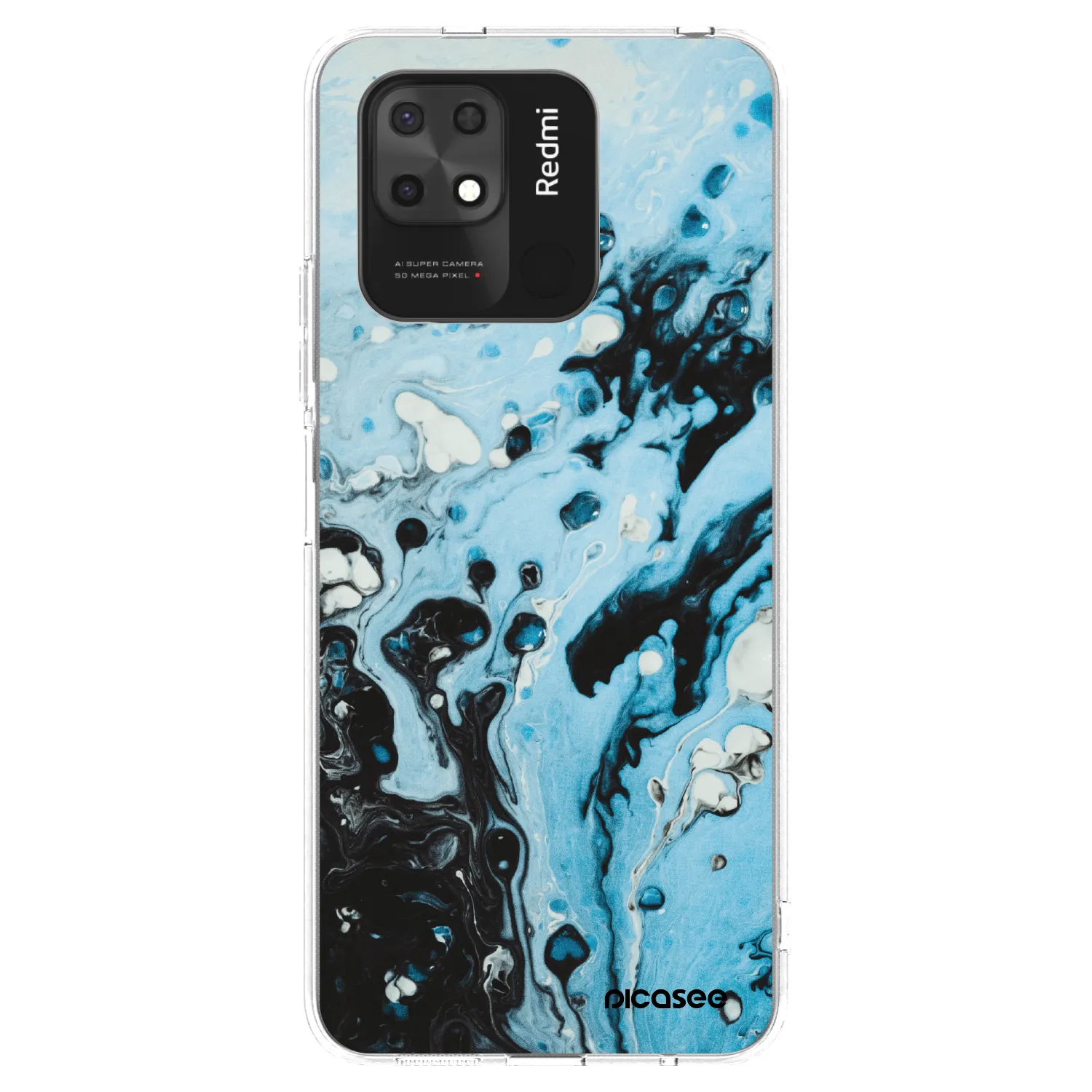 Picasee Xiaomi Redmi 10C Hülle - Transparentes Silikon - Organic blue