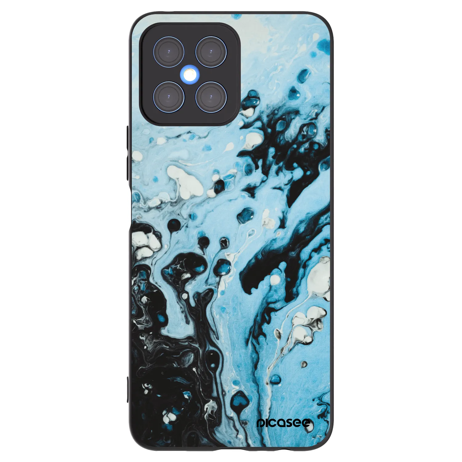 Picasee Honor X8 4G Hülle - Schwarzes Silikon - Organic blue