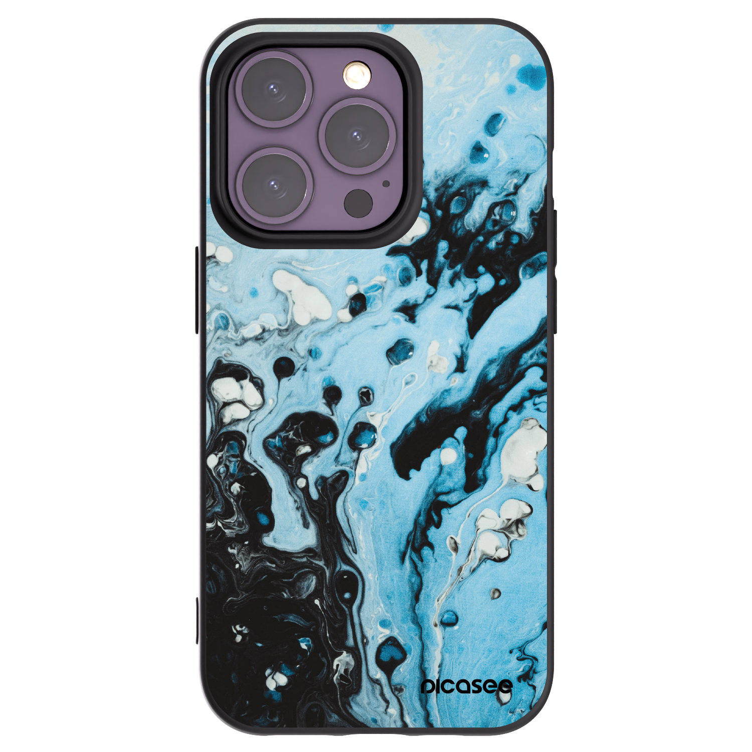 Picasee Apple iPhone 14 Pro Hülle - Schwarzes Silikon - Organic blue