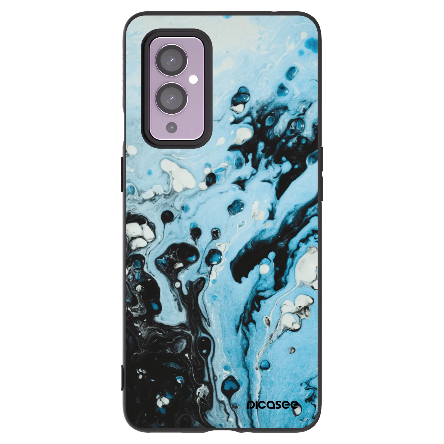 Picasee OnePlus 9 Hülle - Schwarzes Silikon - Organic blue