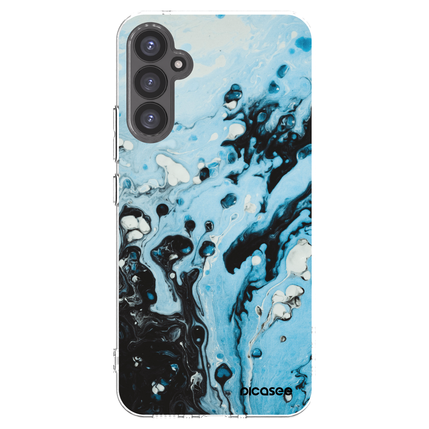 Picasee Samsung Galaxy A34 5G A346B Hülle - Transparentes Silikon - Organic blue