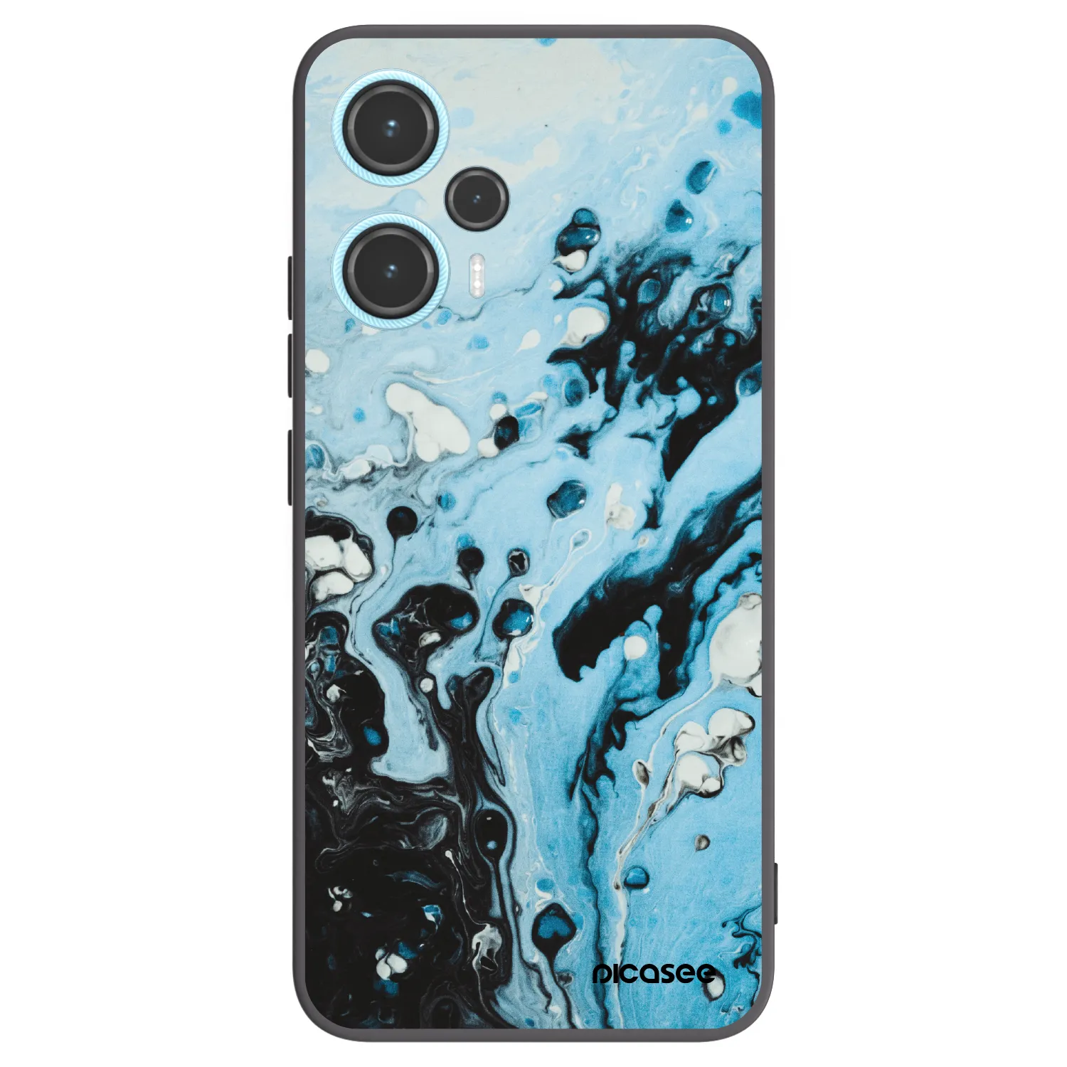 Picasee Xiaomi Poco F5 Hülle - Schwarzes Silikon - Organic blue