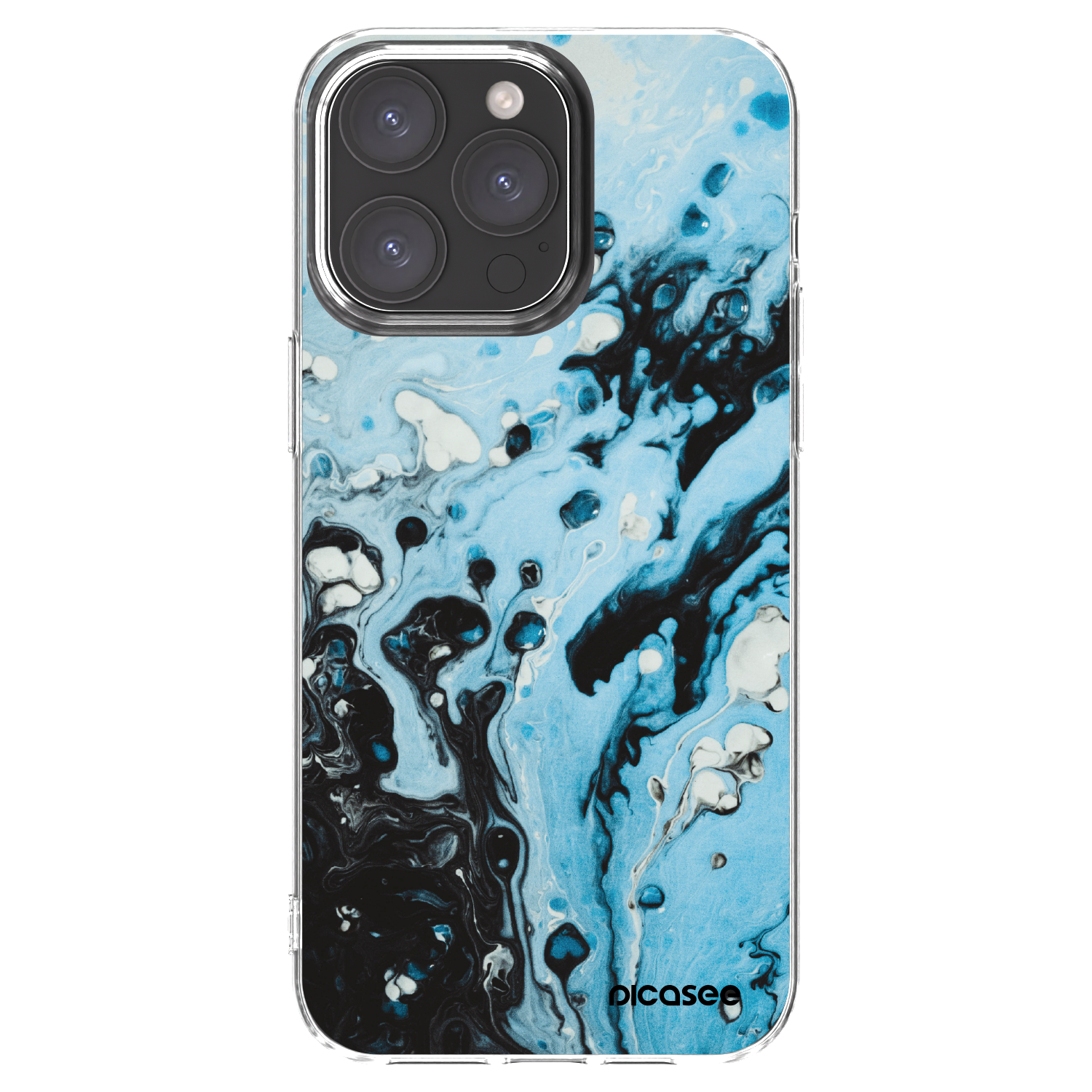 Picasee Apple iPhone 15 Pro Max Hülle - Transparentes Silikon - Organic blue