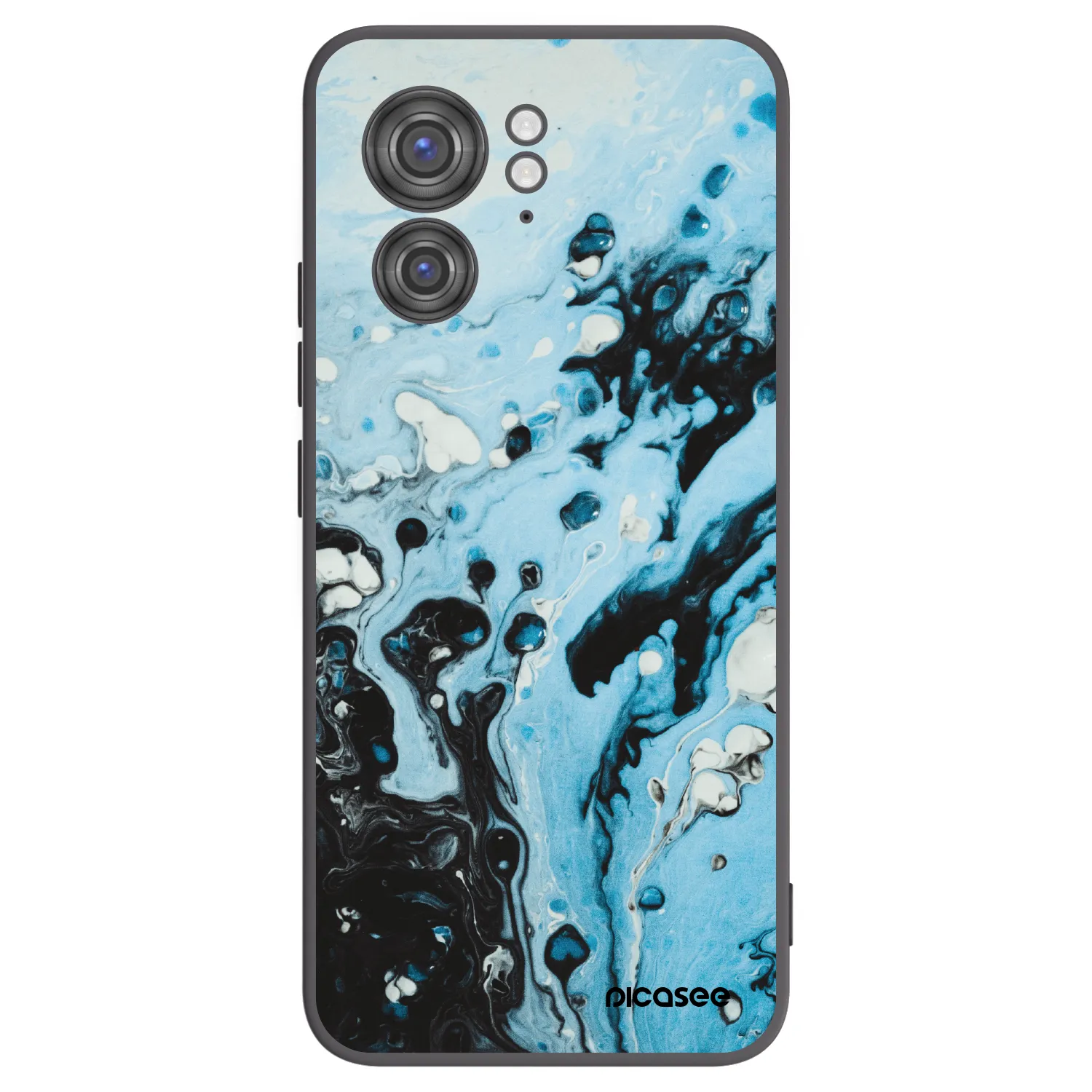 Picasee Motorola Edge 40 Hülle - Schwarzes Silikon - Organic blue