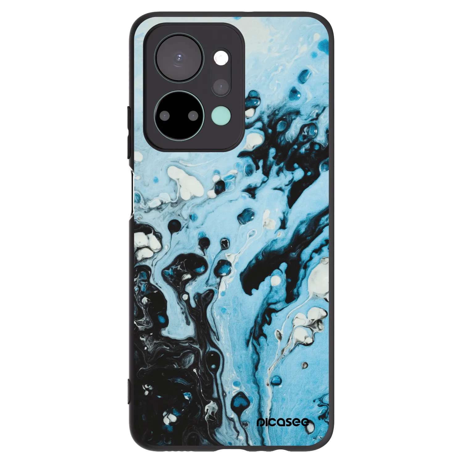 Picasee Honor X7a Hülle - Schwarzes Silikon - Organic blue