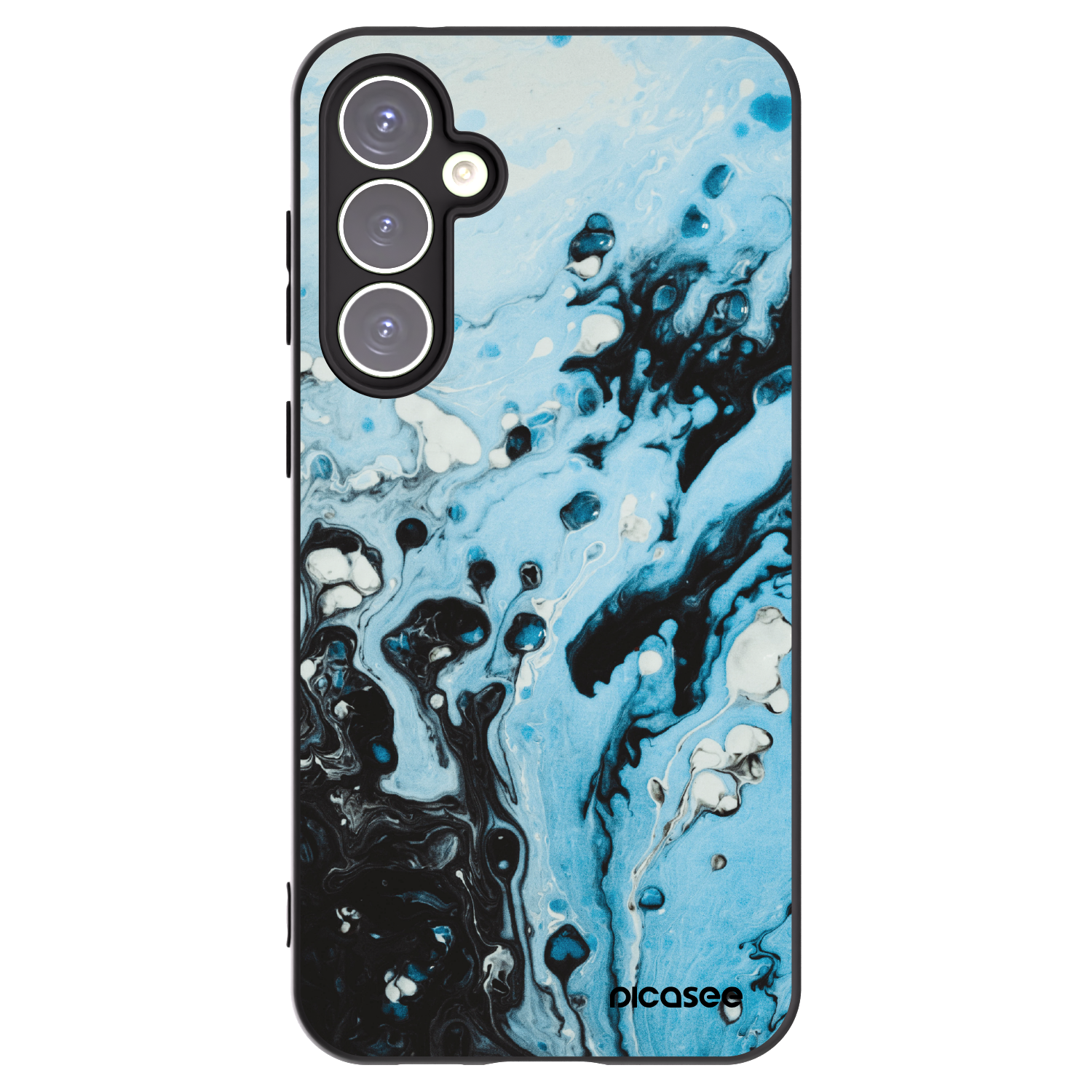 Picasee Samsung Galaxy S23 FE S711B Hülle - Schwarzes Silikon - Organic blue