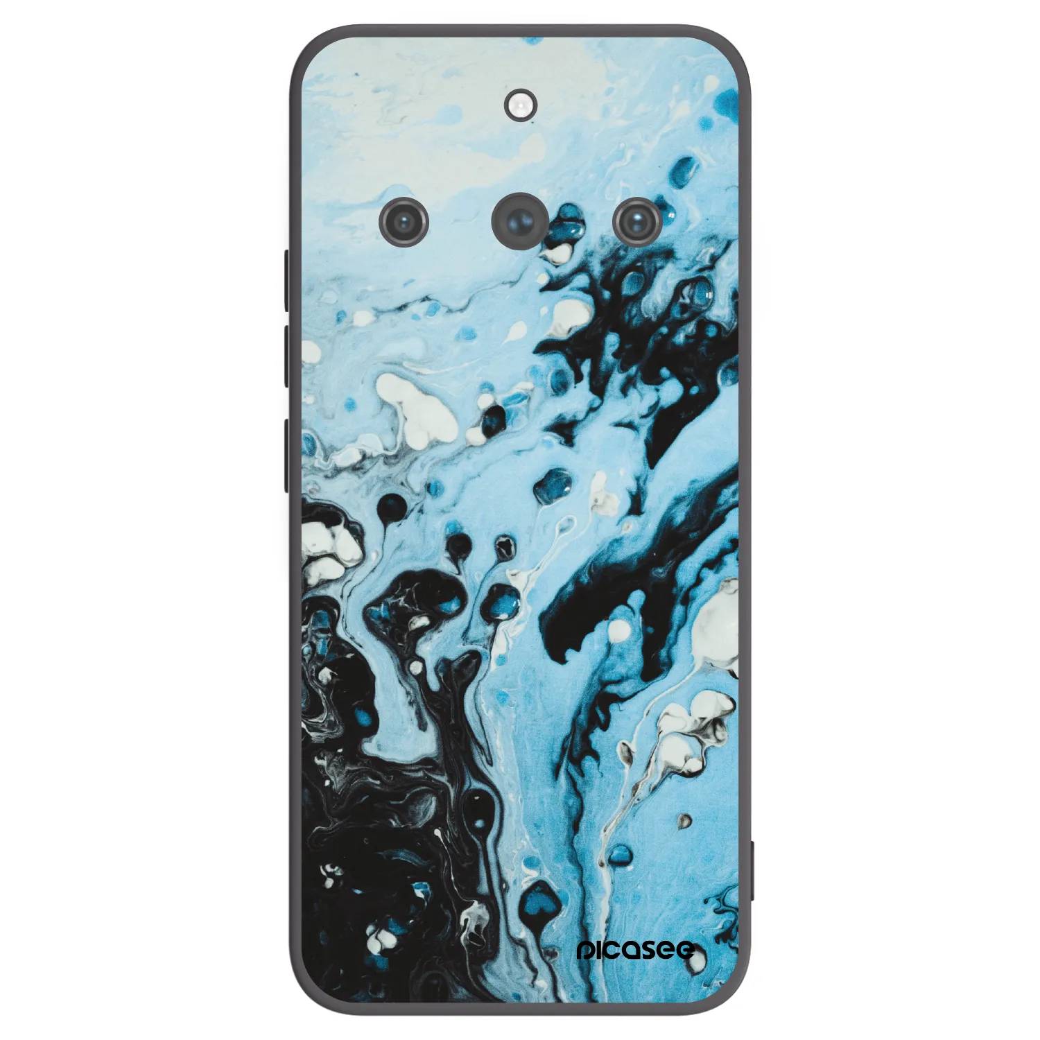 Picasee Realme 11 Pro+ Hülle - Schwarzes Silikon - Organic blue