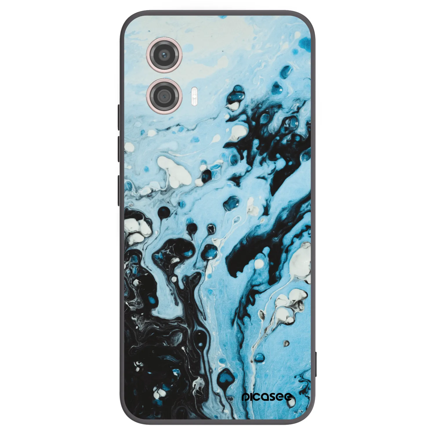 Picasee Motorola Moto G53 5G Hülle - Schwarzes Silikon - Organic blue