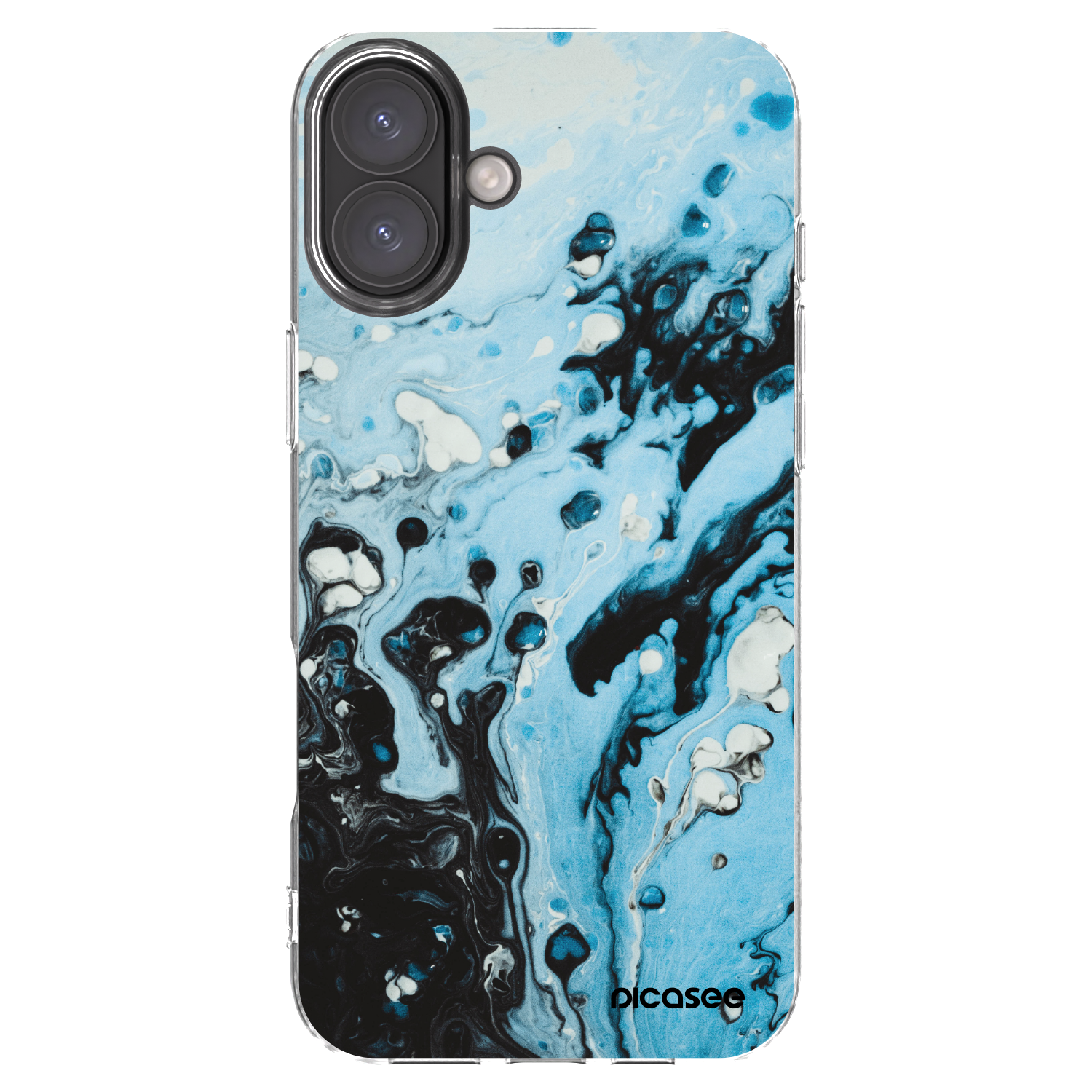 Picasee Apple iPhone 16 Plus Hülle - Transparentes Silikon - Organic blue
