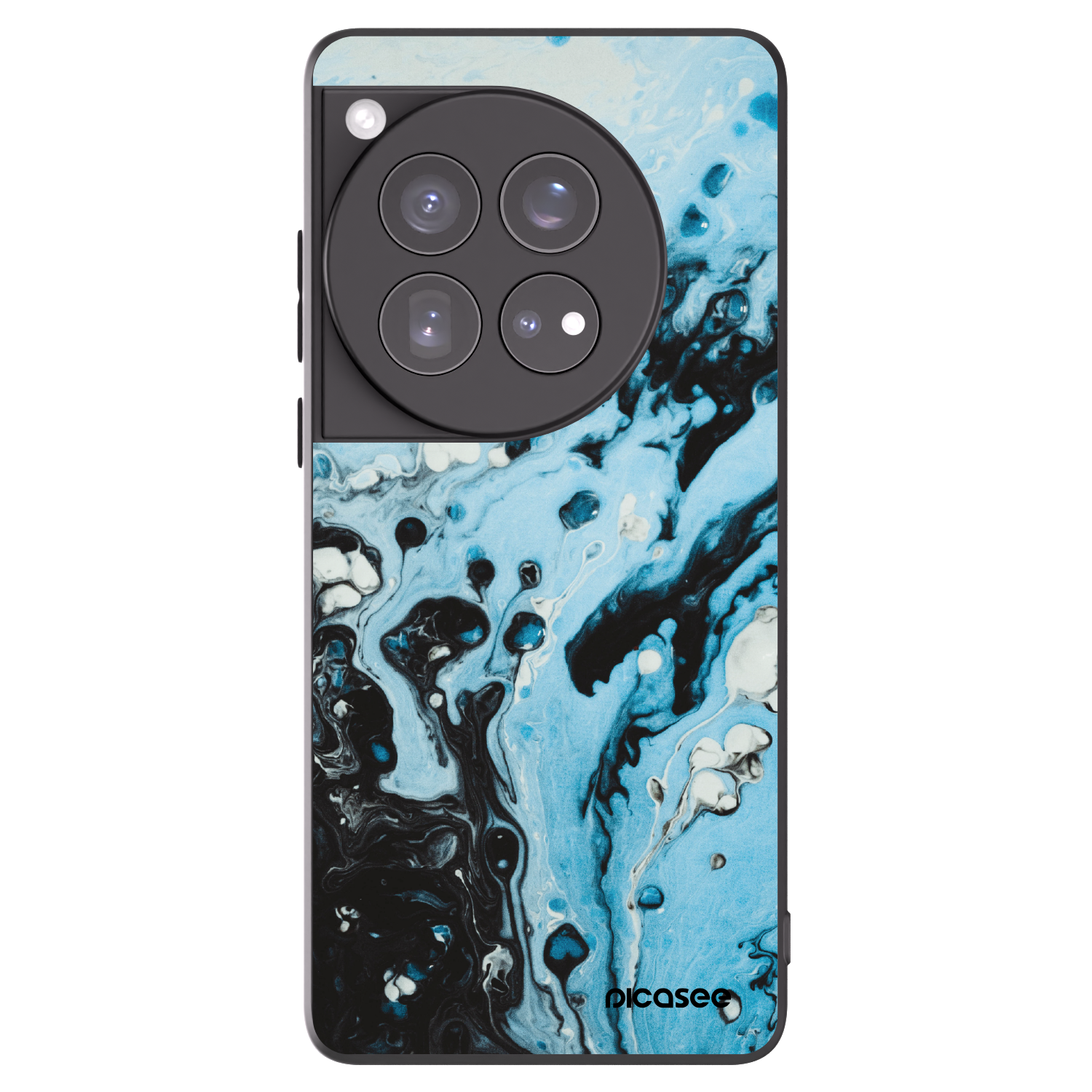 Picasee OnePlus 12 5G Hülle - Schwarzes Silikon - Organic blue