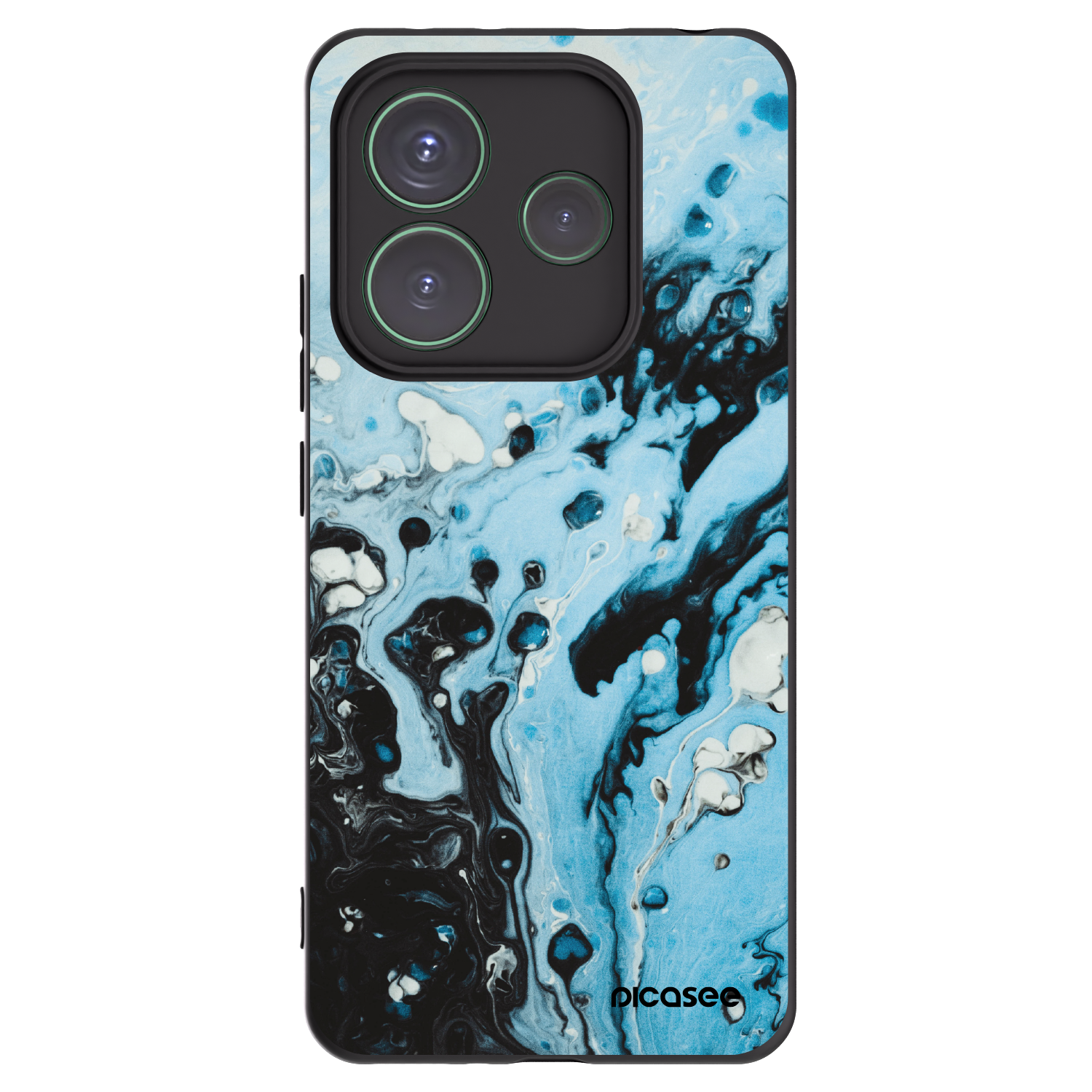 Picasee Xiaomi Redmi Note 14 5G Hülle - Schwarzes Silikon - Organic blue