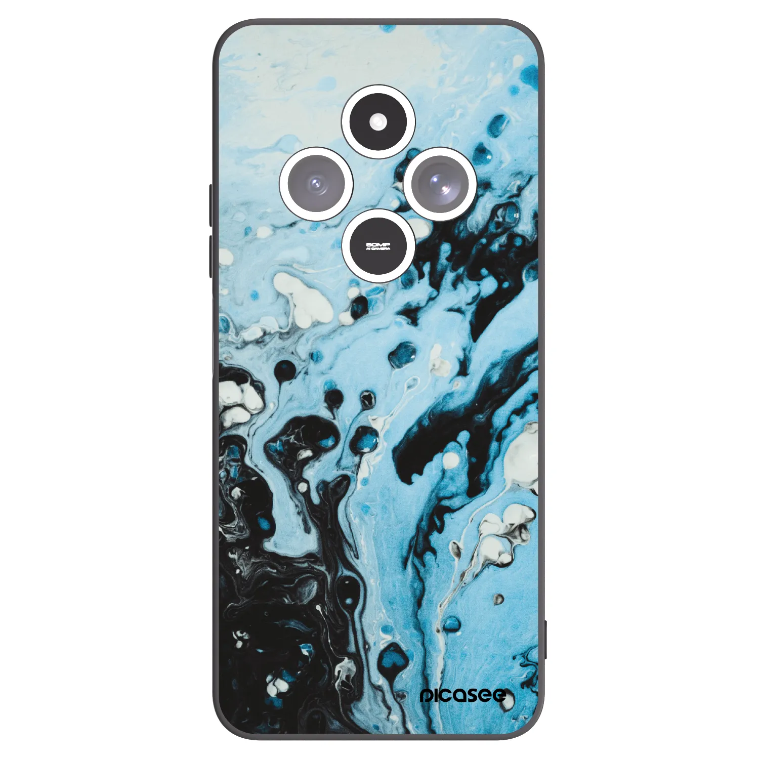 Picasee Xiaomi Redmi 14C Hülle - Schwarzes Silikon - Organic blue