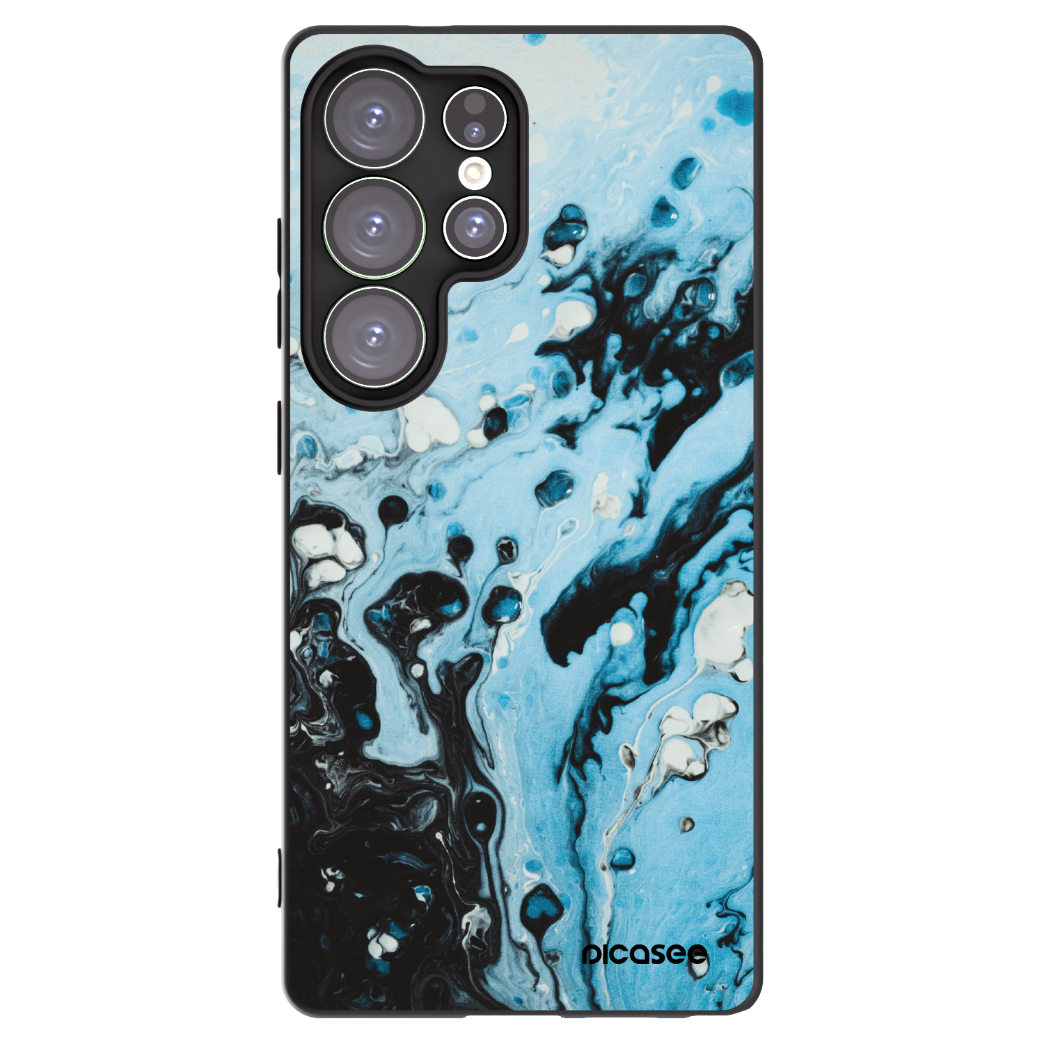 Picasee Samsung Galaxy S25 Ultra 5G Hülle - Schwarzes Silikon - Organic blue