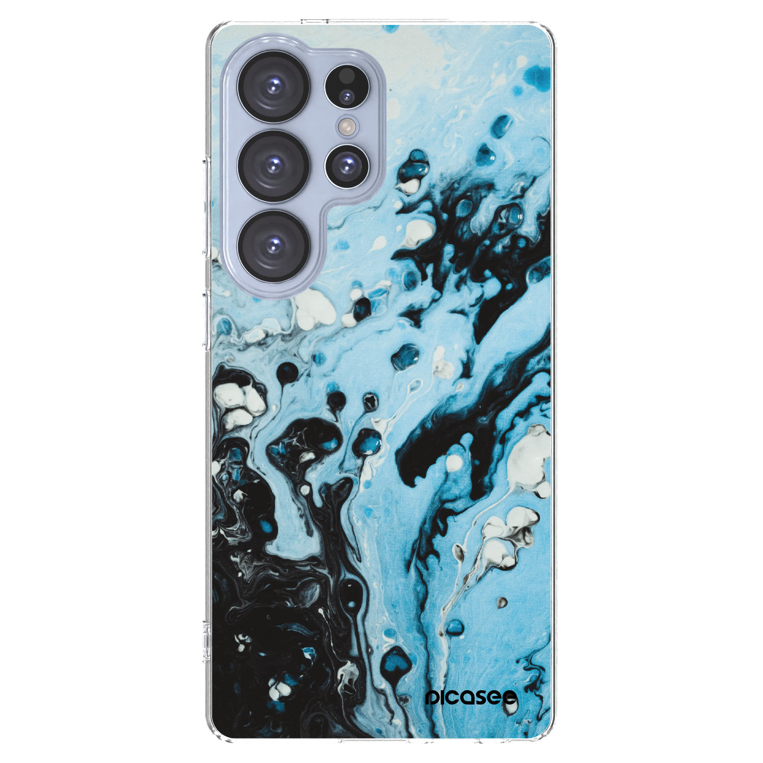 Picasee Samsung Galaxy S25 Ultra 5G Hülle - Transparentes Silikon - Organic blue