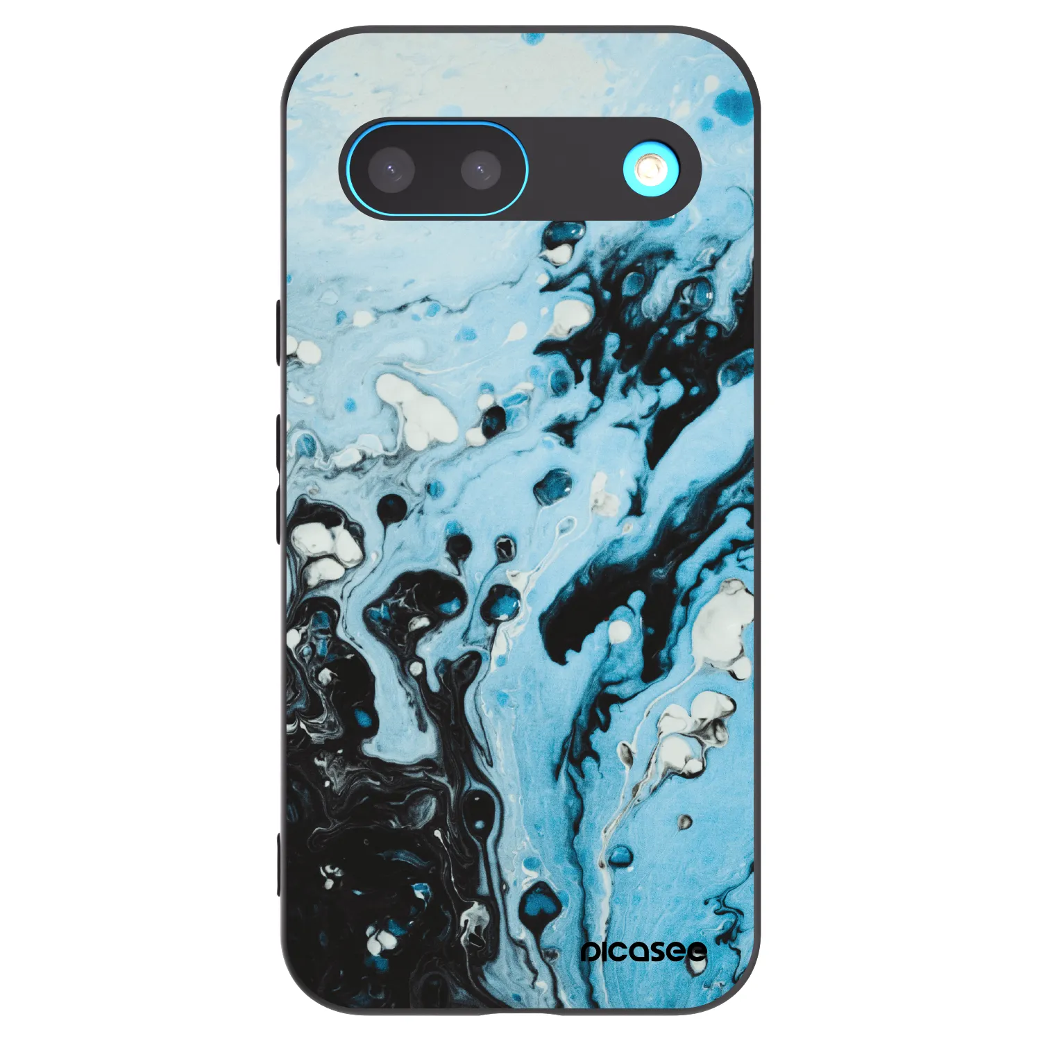 Picasee Google Pixel 8 Hülle - Schwarzes Silikon - Organic blue
