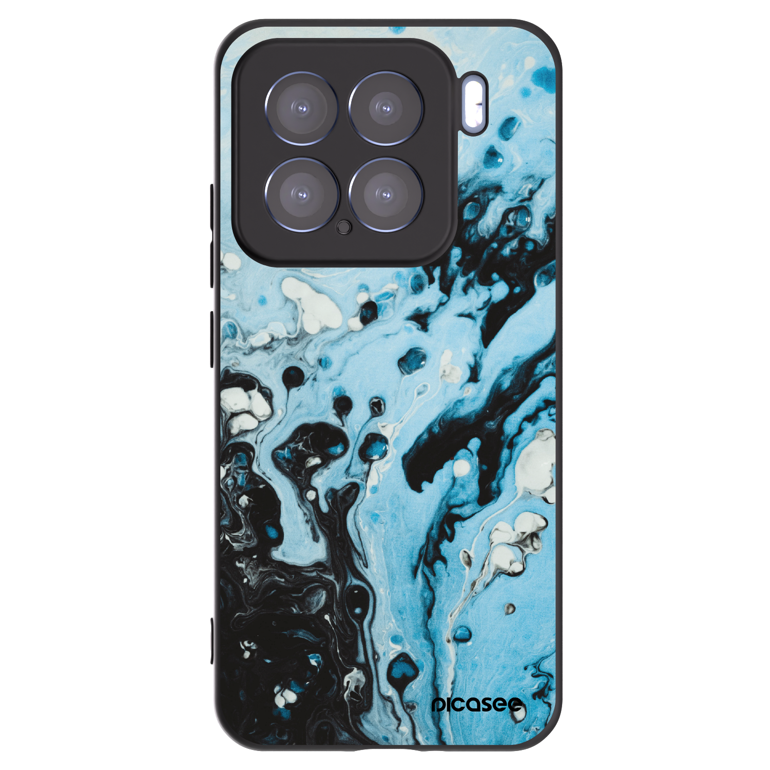 Picasee Xiaomi 15 Hülle - Schwarzes Silikon - Organic blue