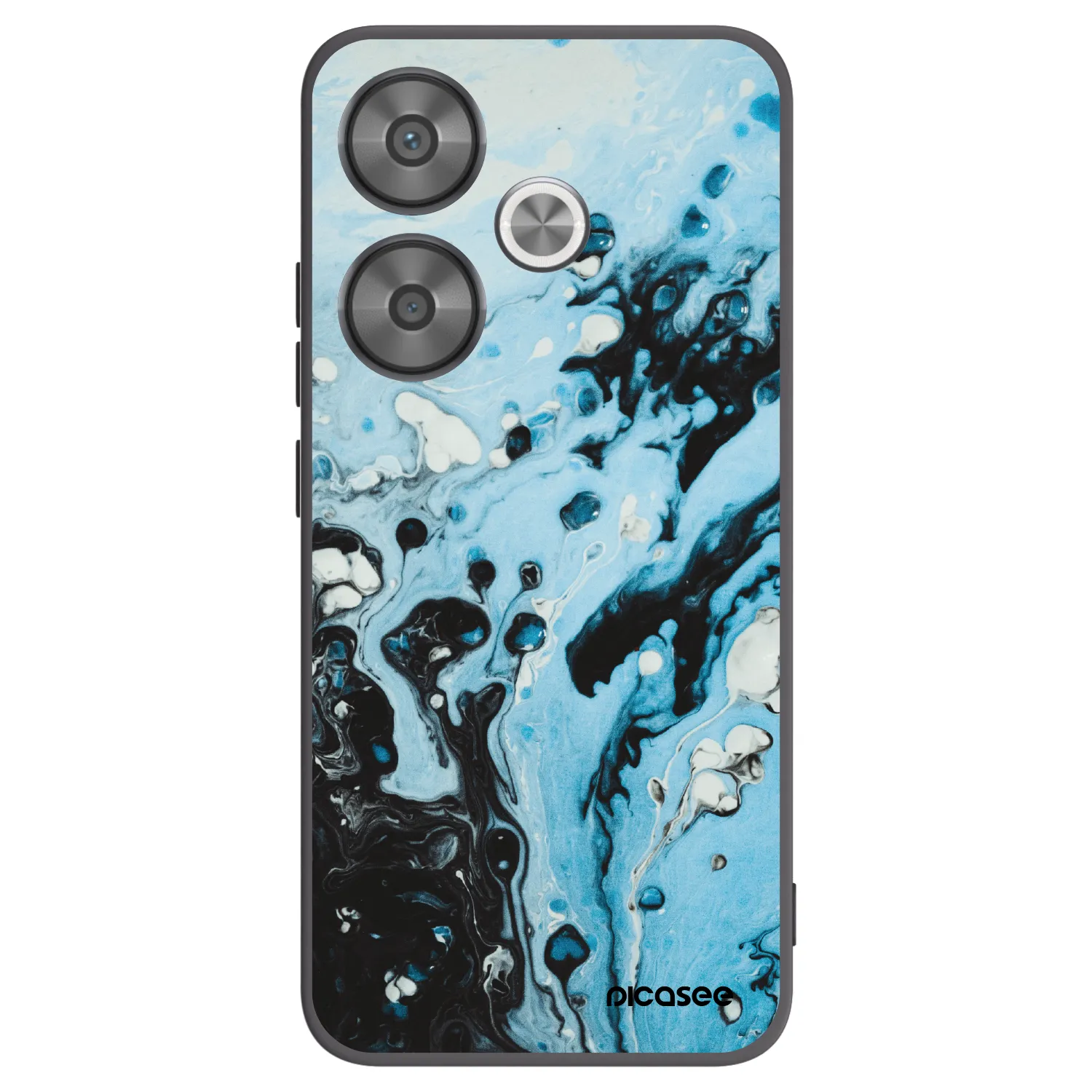 Picasee Xiaomi Poco F6 Hülle - Schwarzes Silikon - Organic blue