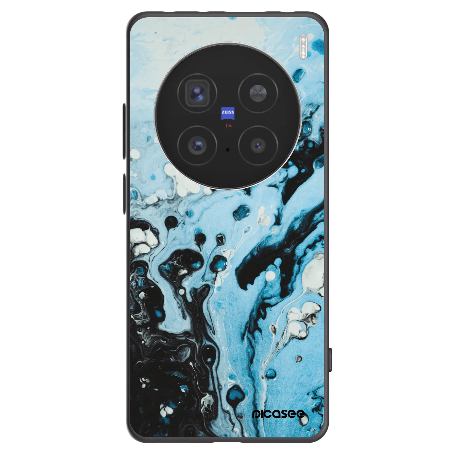 Picasee Vivo X200 Pro Hülle - Schwarzes Silikon - Organic blue