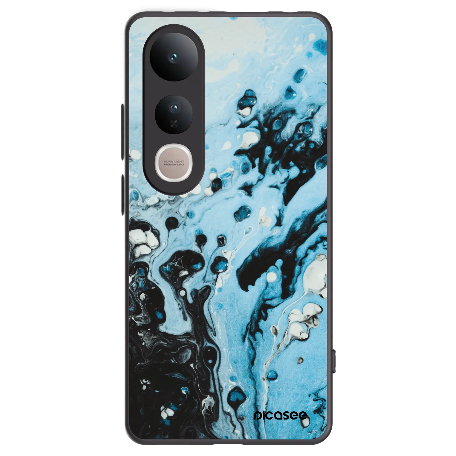 Picasee Vivo V50 Lite 5G Hülle - Schwarzes Silikon - Organic blue