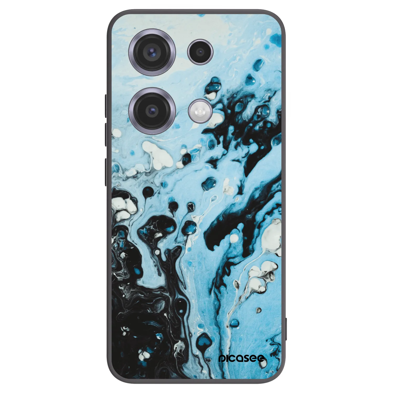 Picasee Xiaomi Redmi Note 14S Hülle - Schwarzes Silikon - Organic blue