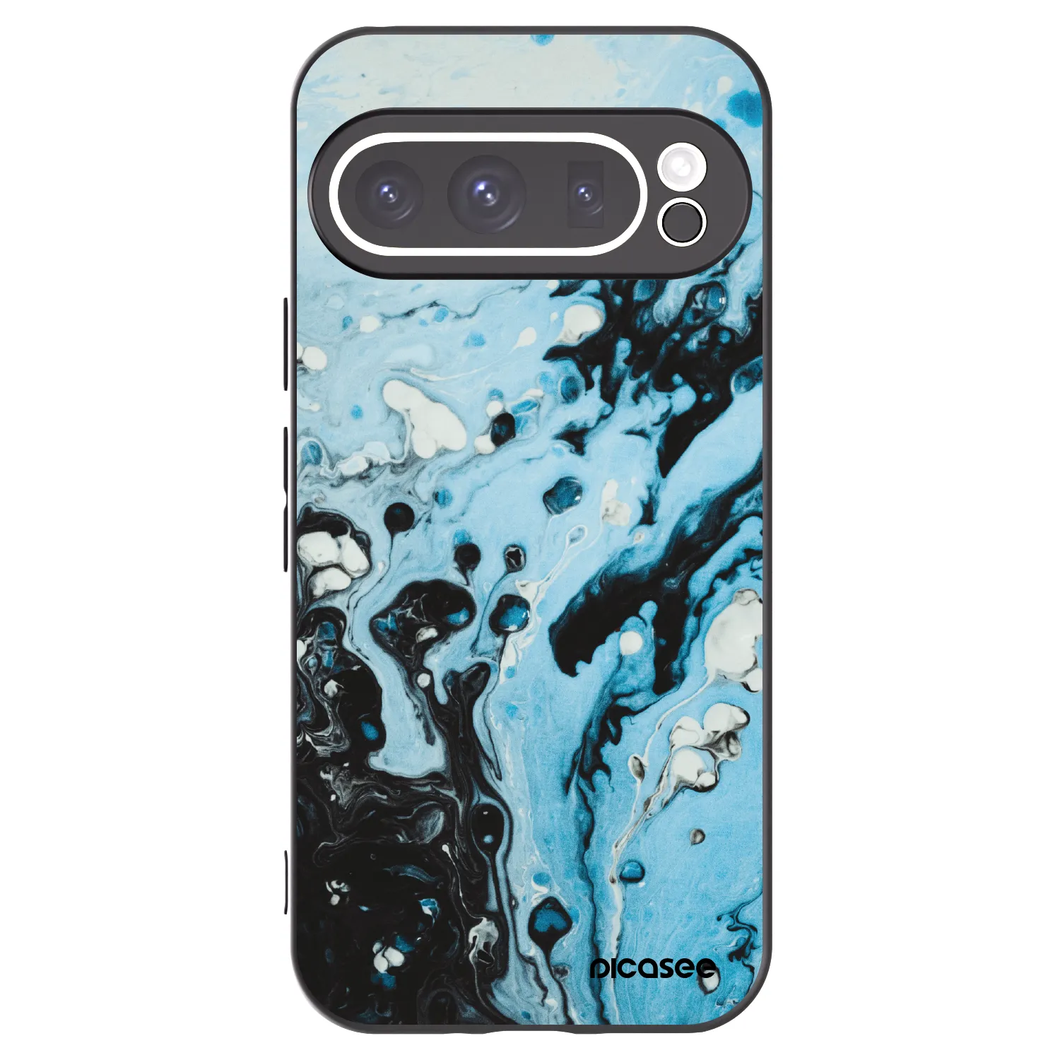 Picasee Google Pixel 9 Pro XL Hülle - Schwarzes Silikon - Organic blue