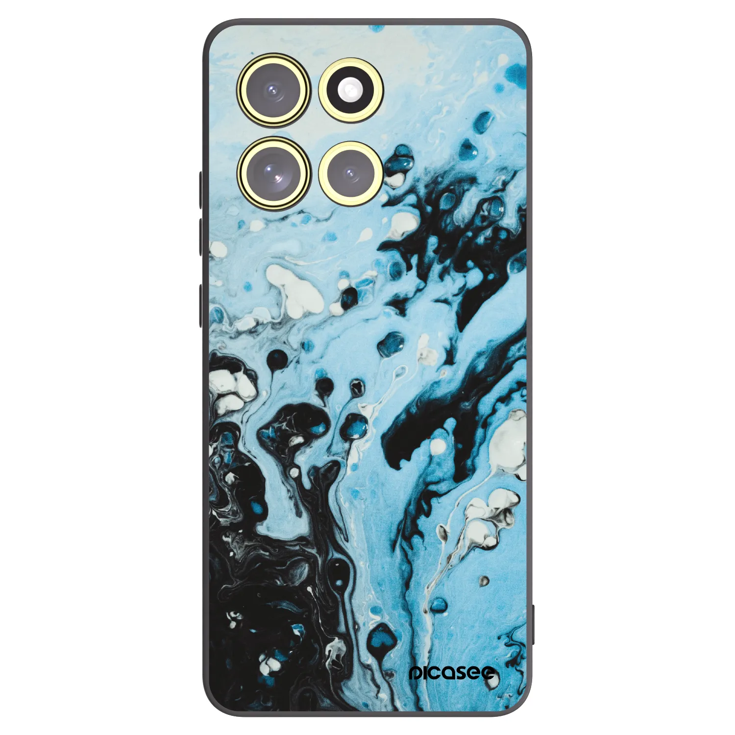 Picasee Motorola Moto G86 5G Hülle - Schwarzes Silikon - Organic blue