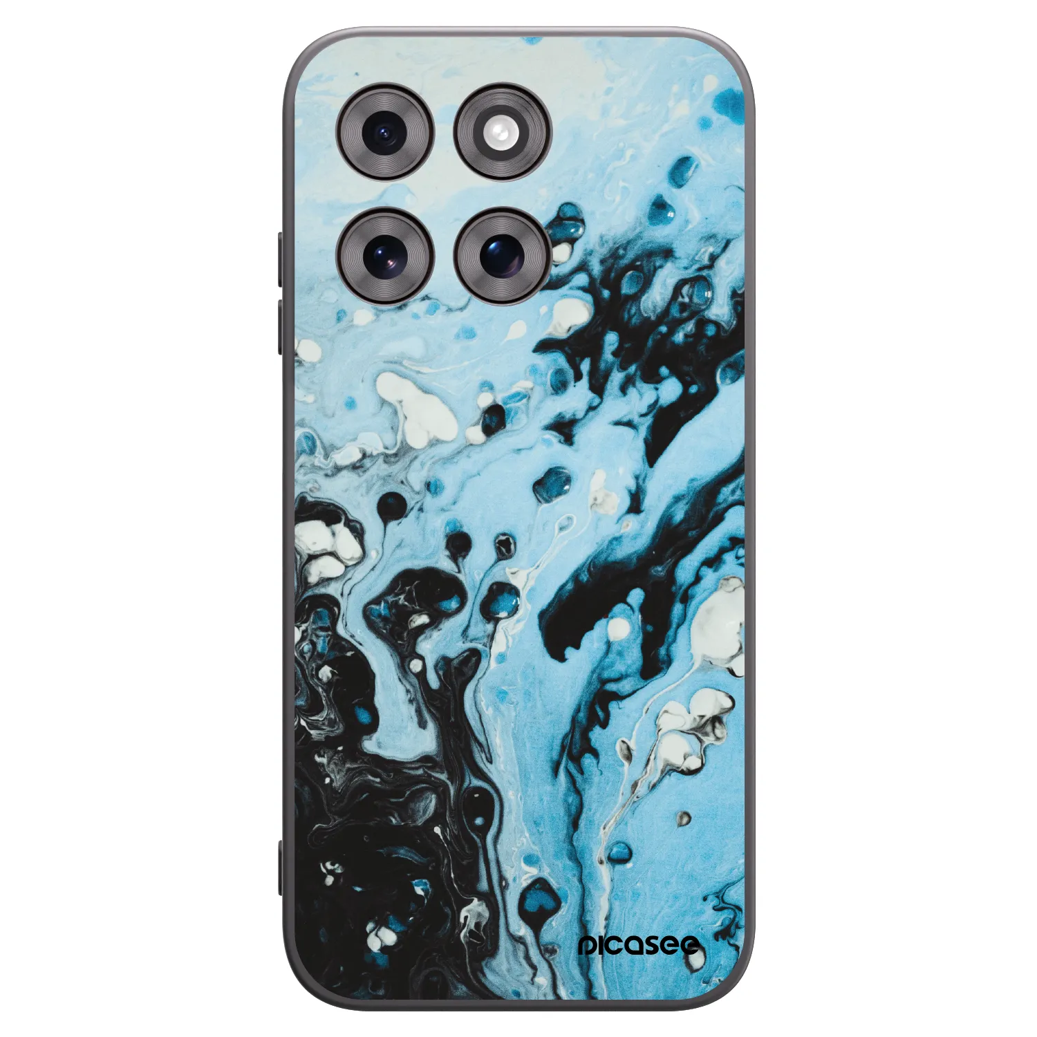 Picasee Motorola Moto G77 Hülle - Schwarzes Silikon - Organic blue