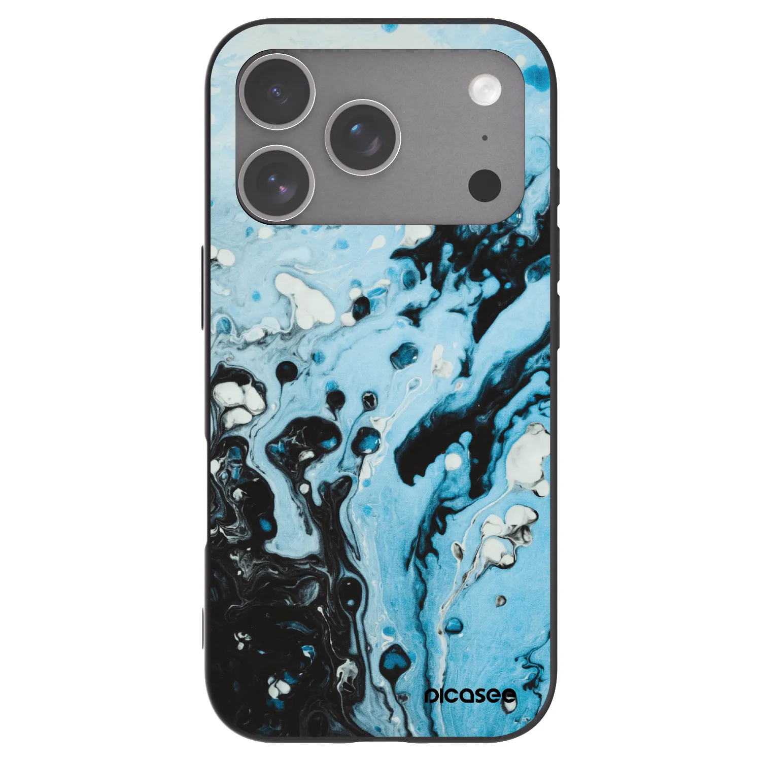 Picasee Apple iPhone 18 Pro Hülle - Schwarzes Silikon - Organic blue