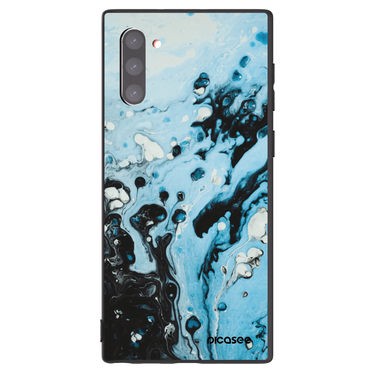 Picasee Samsung Galaxy Note 10 N970F Hülle - Schwarzes Silikon - Organic blue