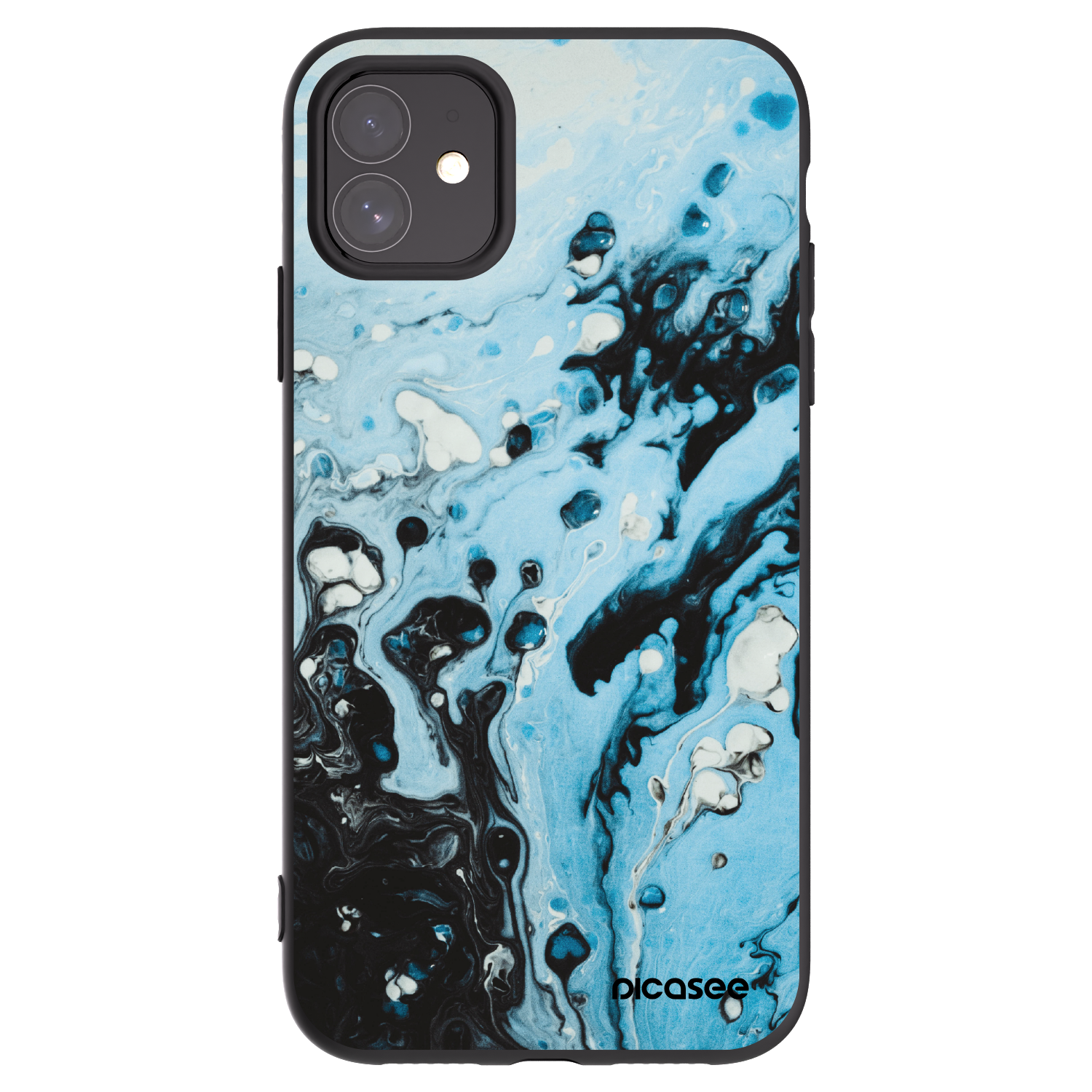 Picasee Apple iPhone 11 Hülle - Schwarzes Silikon - Organic blue