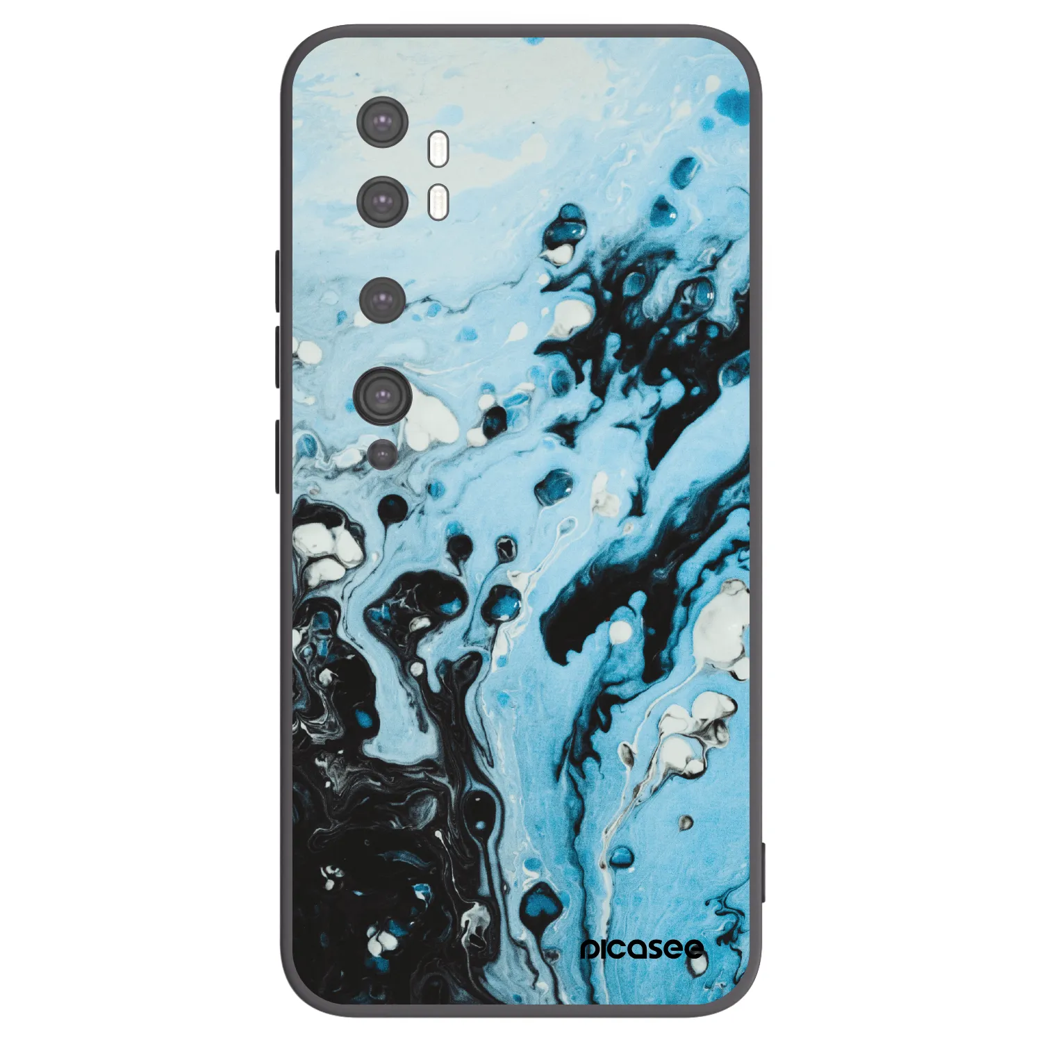 Picasee Xiaomi Mi Note 10 (Pro) Hülle - Schwarzes Silikon - Organic blue