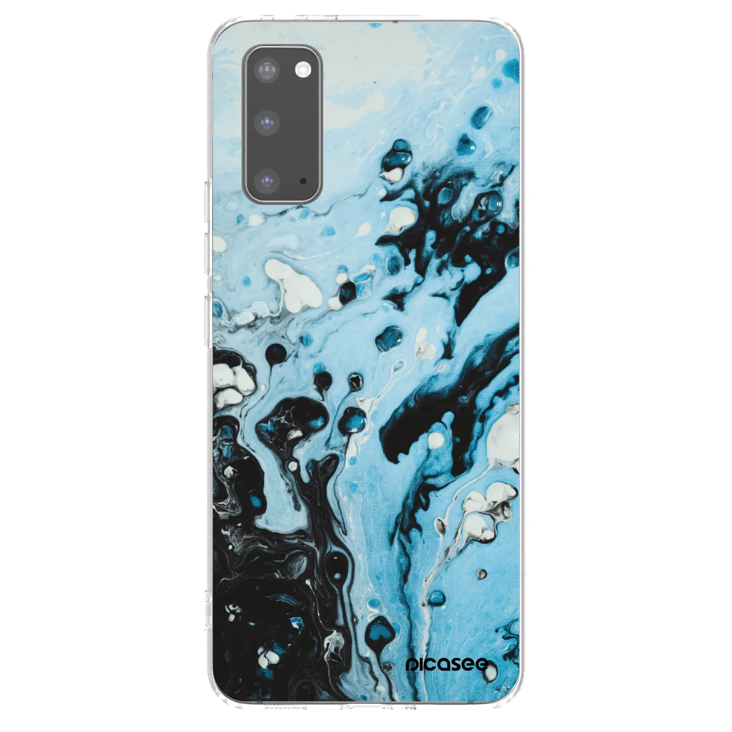 Picasee Samsung Galaxy S20 G980F Hülle - Transparentes Silikon - Organic blue