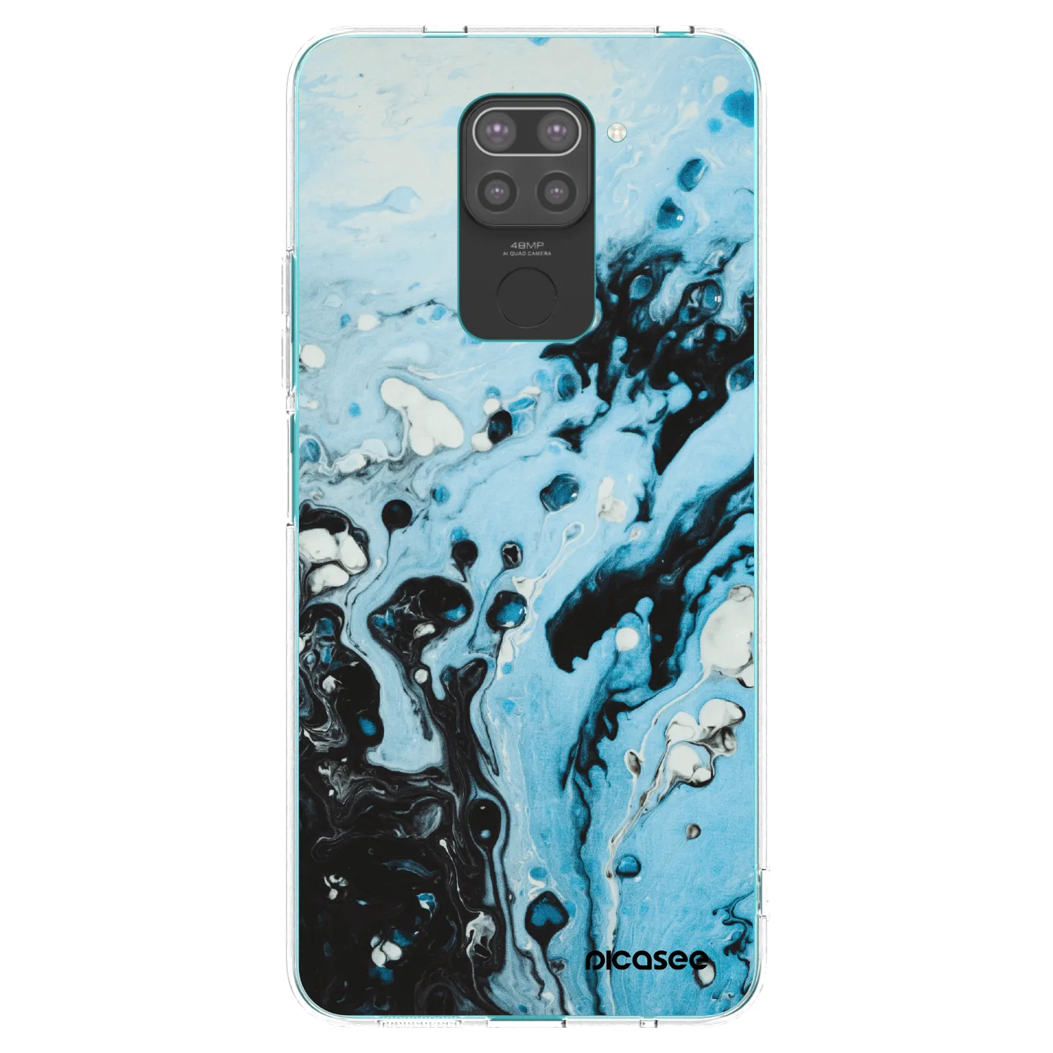 Picasee Xiaomi Redmi Note 9 Hülle - Schwarzes Silikon - Organic blue