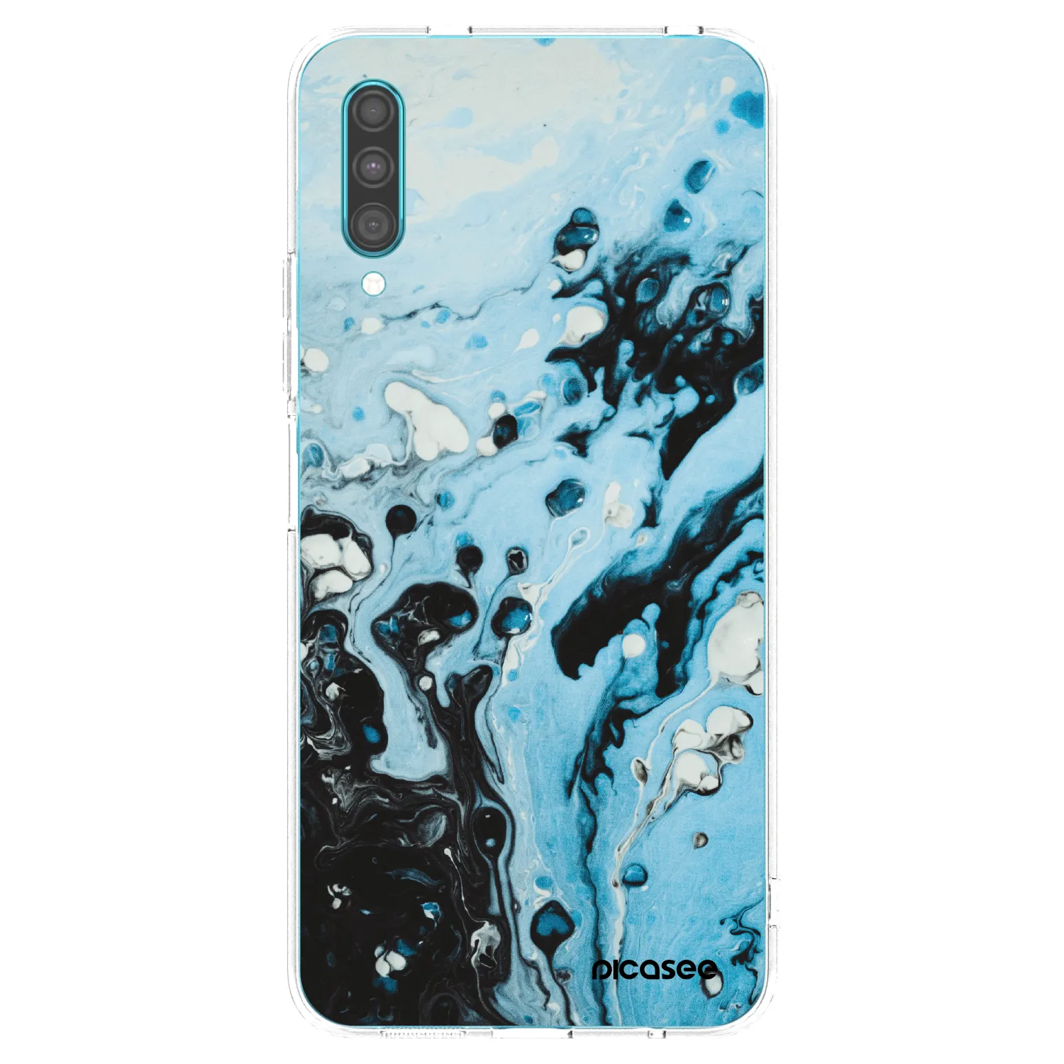 Picasee Samsung Galaxy A30s A307F Hülle - Transparentes Silikon - Organic blue