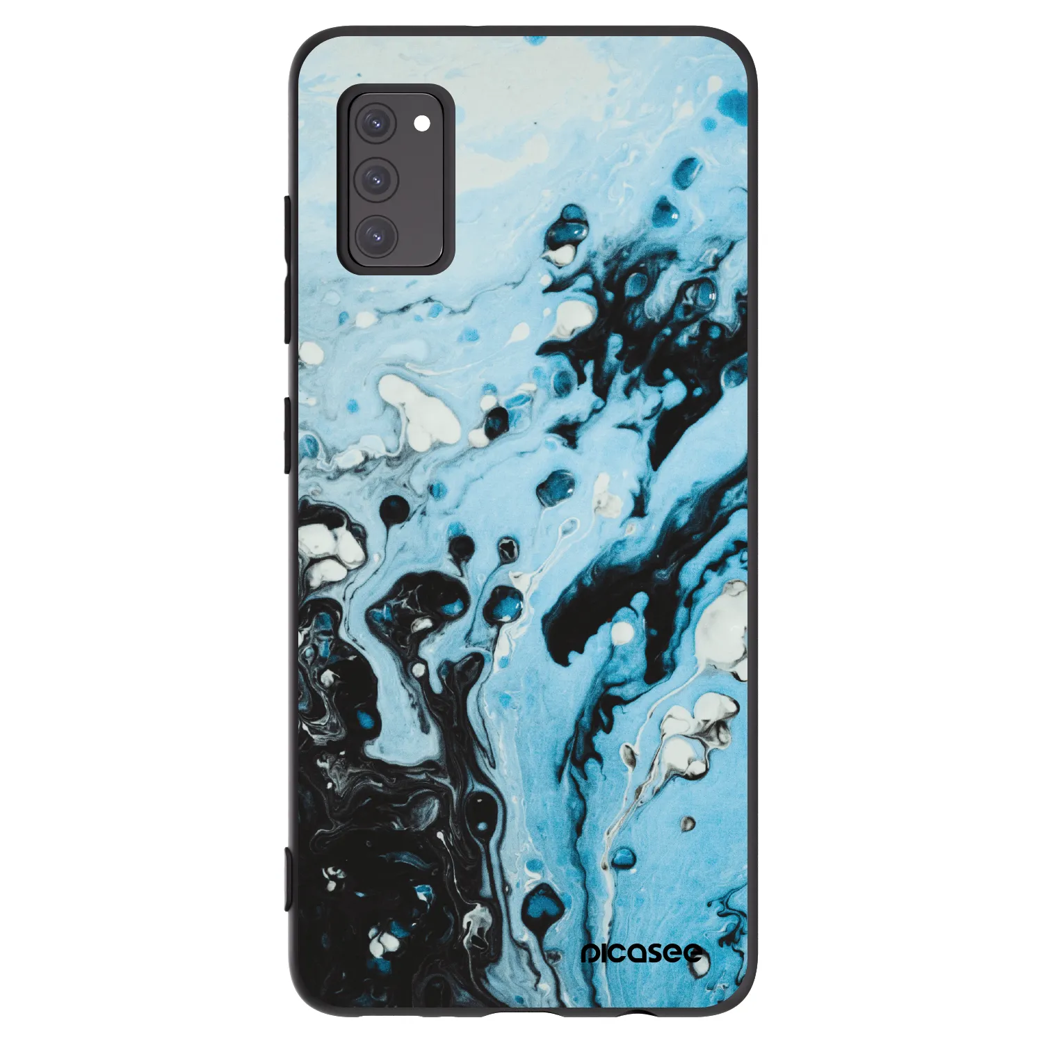 Picasee Samsung Galaxy A41 A415F Hülle - Schwarzes Silikon - Organic blue