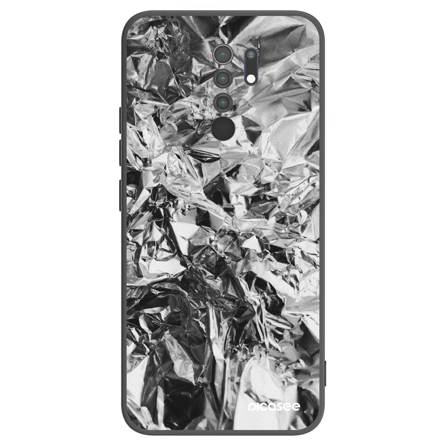 Picasee Xiaomi Redmi 9 Hülle - Schwarzes Silikon - Chrome