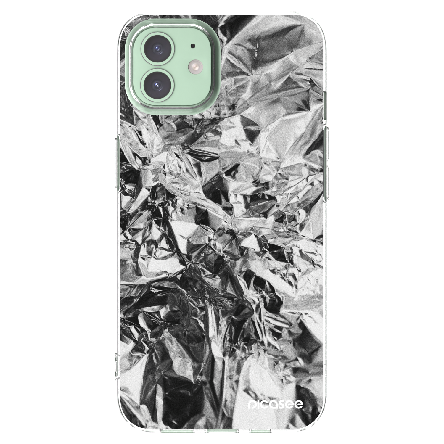 Picasee Apple iPhone 12 Pro Hülle - Transparentes Silikon - Chrome