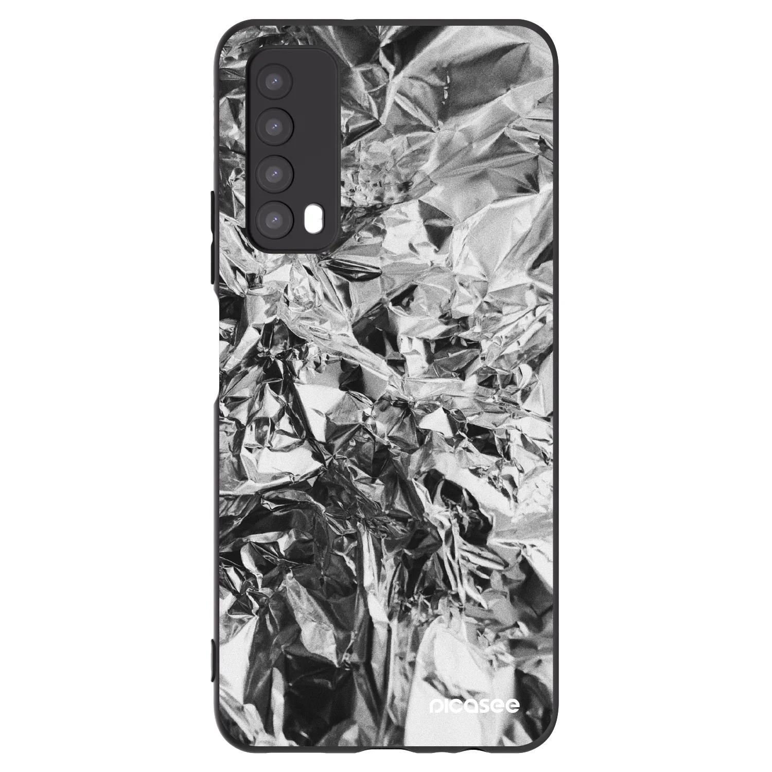 Picasee Huawei P Smart 2021 Hülle - Schwarzes Silikon - Chrome