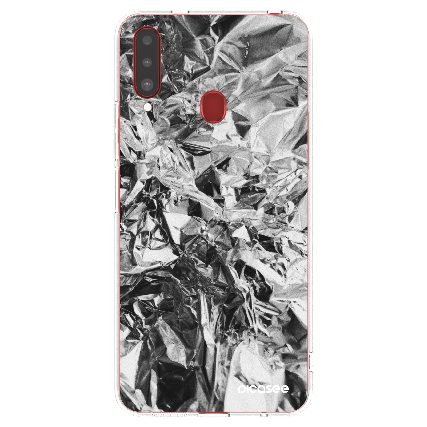 Picasee Samsung Galaxy A20s Hülle - Transparentes Silikon - Chrome