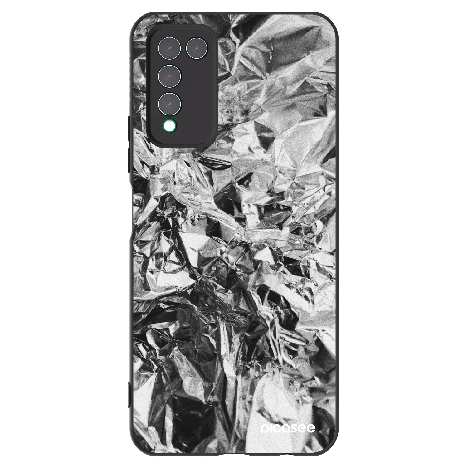 Picasee Honor 10X Lite Hülle - Schwarzes Silikon - Chrome