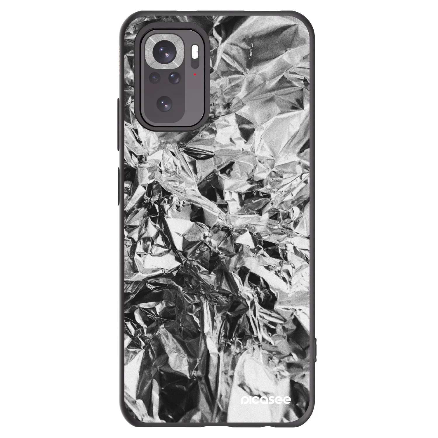 Picasee Xiaomi Redmi Note 10 Hülle - Schwarzes Silikon - Chrome