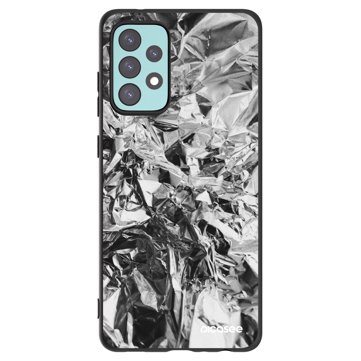 Picasee Samsung Galaxy A72 A725F Hülle - Schwarzes Silikon - Chrome
