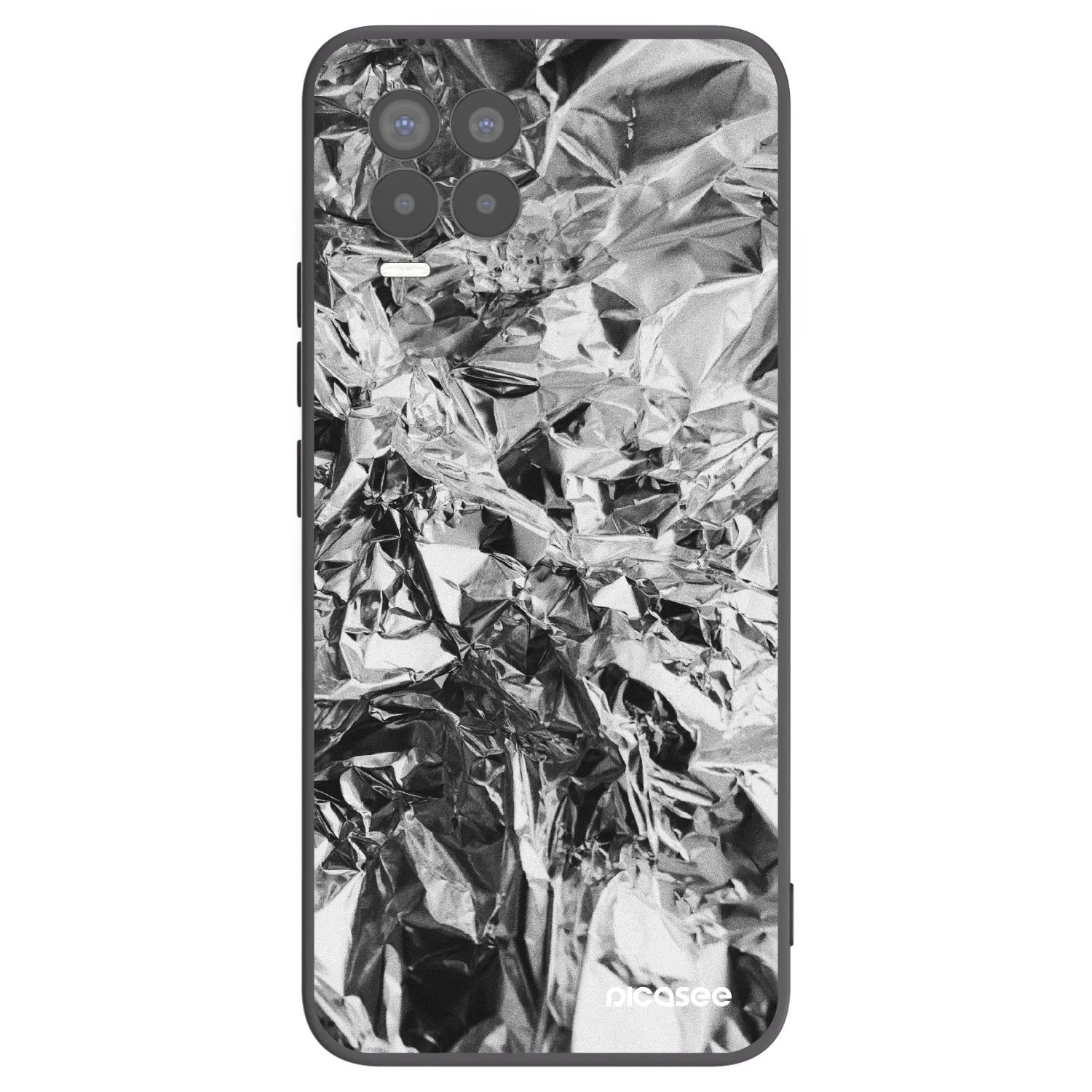 Picasee Realme 8 Pro Hülle - Schwarzes Silikon - Chrome