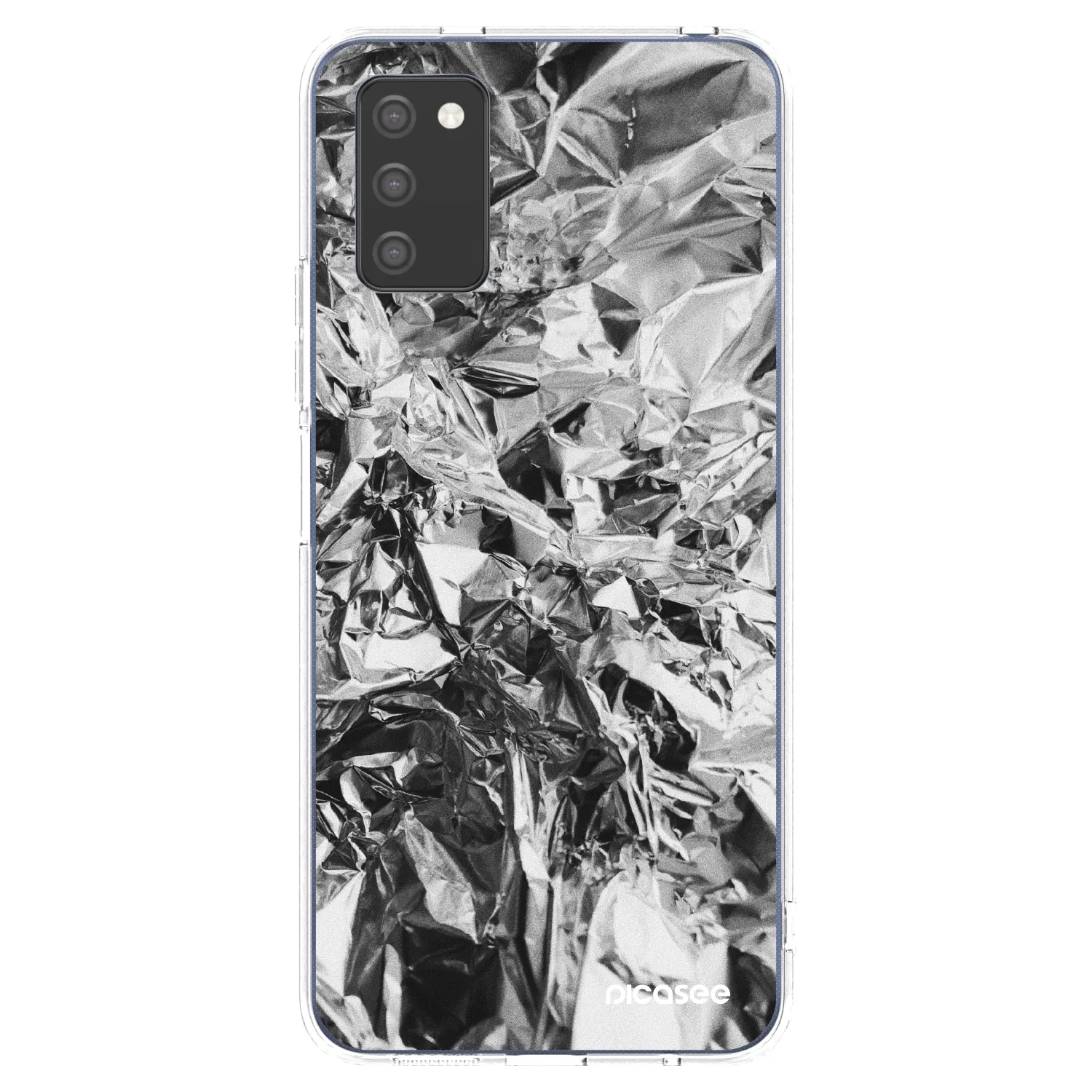Picasee Samsung Galaxy A02s A025G Hülle - Transparentes Silikon - Chrome