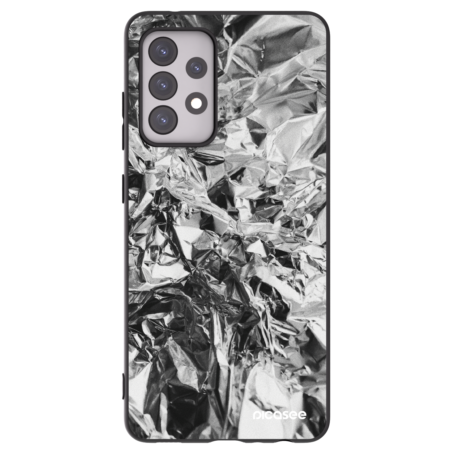 Picasee Samsung Galaxy A52s 5G A528B Hülle - Schwarzes Silikon - Chrome
