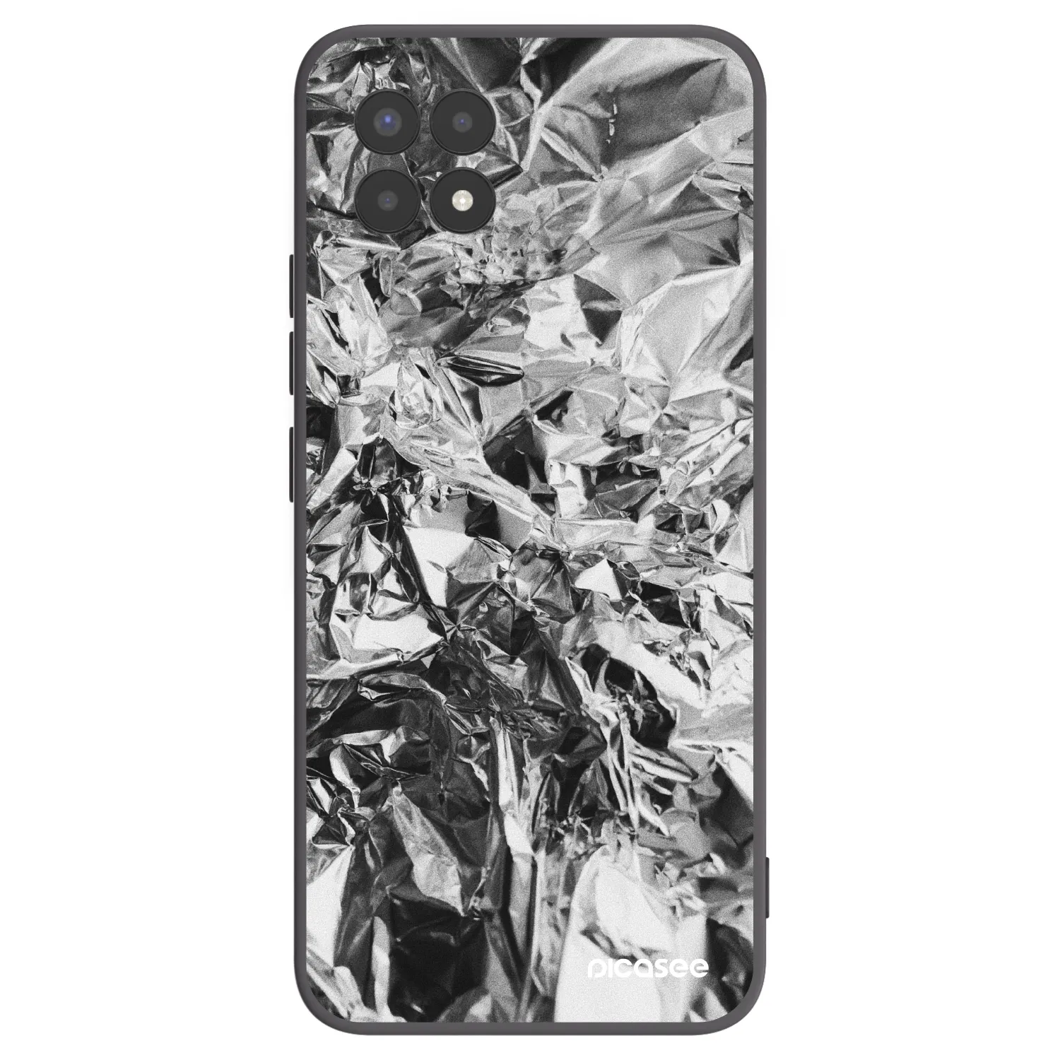 Picasee Realme 8i Hülle - Schwarzes Silikon - Chrome