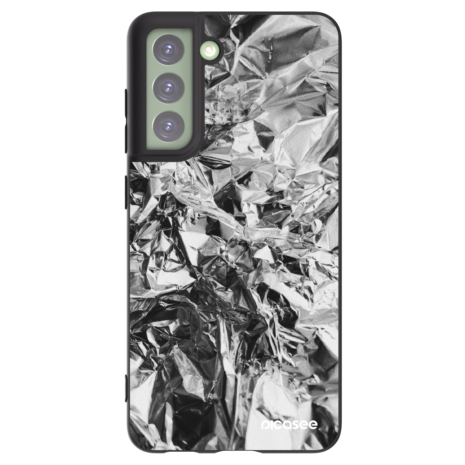 Picasee Samsung Galaxy S21 FE 5G Hülle - Schwarzes Silikon - Chrome