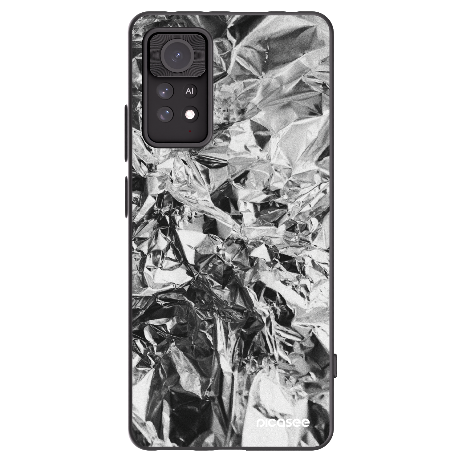 Picasee Xiaomi Redmi Note 11 Pro Hülle - Schwarzes Silikon - Chrome