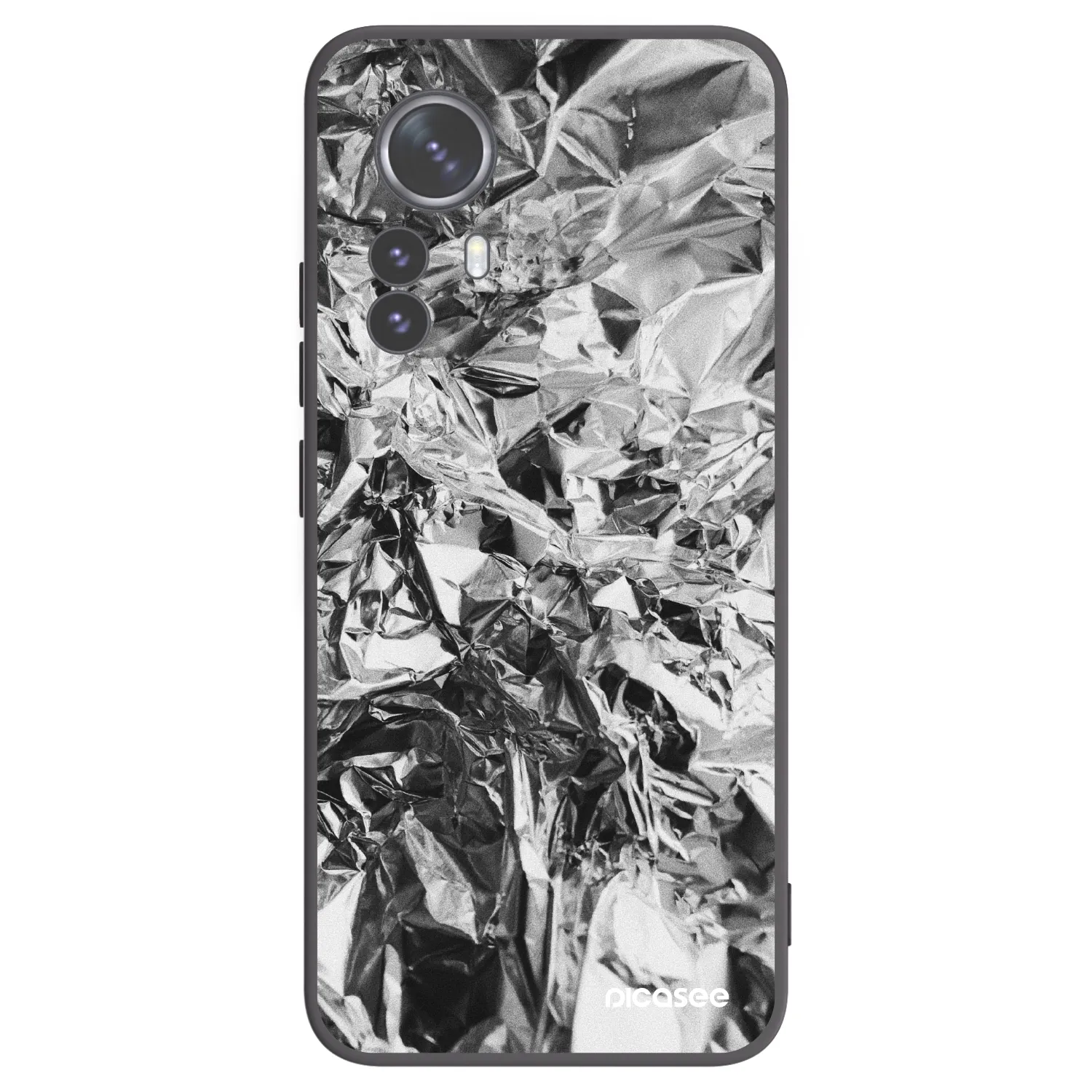 Picasee Xiaomi 12 Pro Hülle - Schwarzes Silikon - Chrome