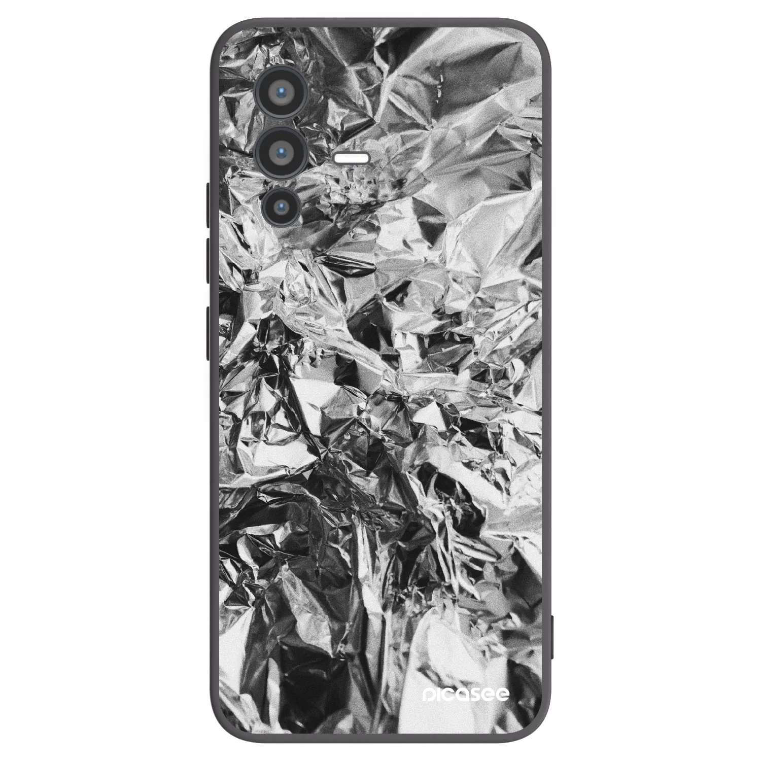 Picasee Vivo V23 5G Hülle - Schwarzes Silikon - Chrome